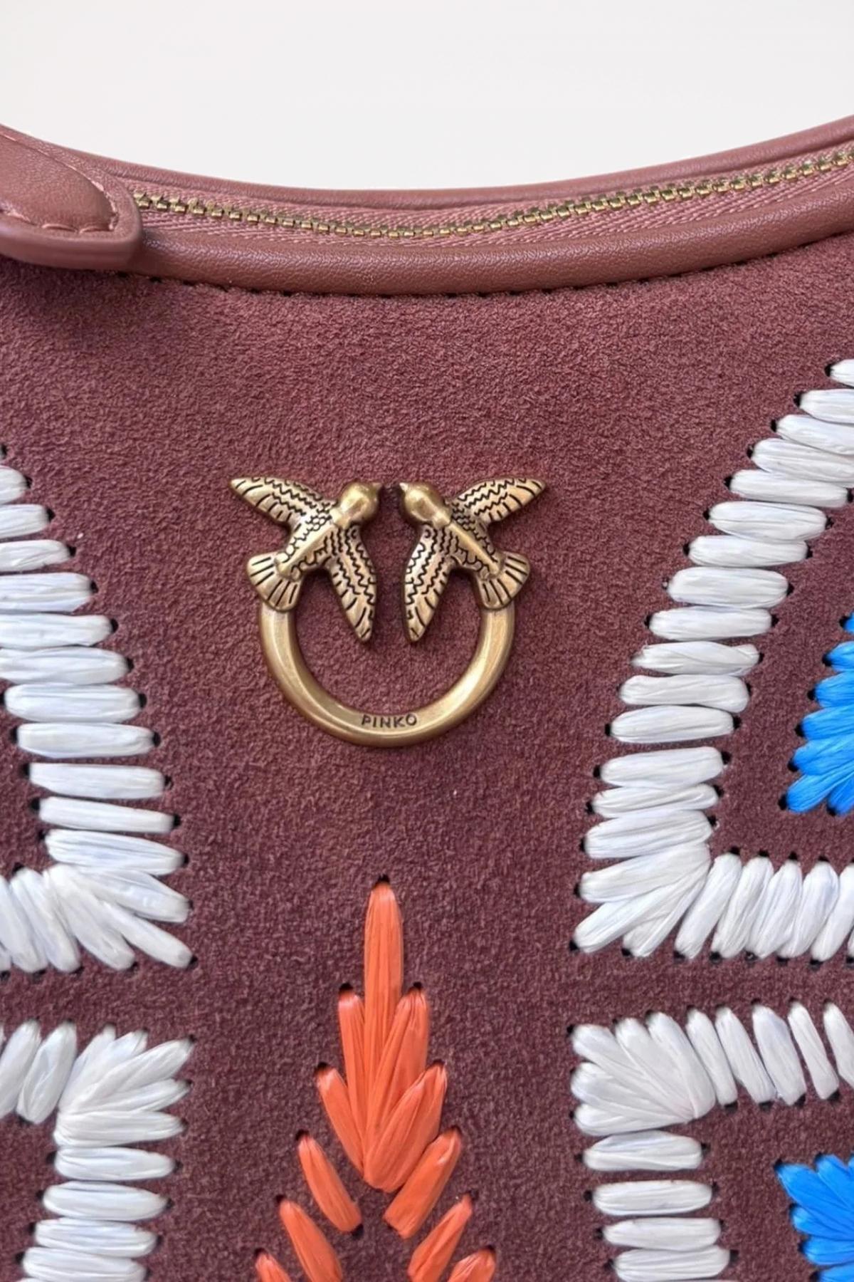 PINKO HALF MOON MINI FL en color MARRON  (3)
