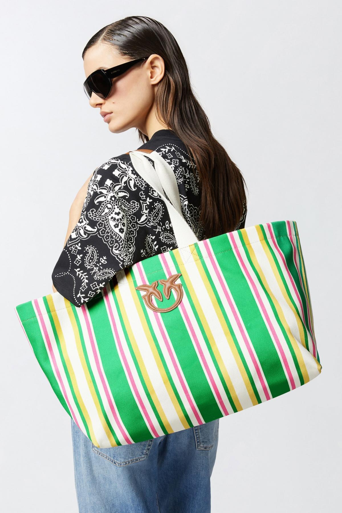 PINKO SHOPPING BAG EXTRA en color VERDE  (4)