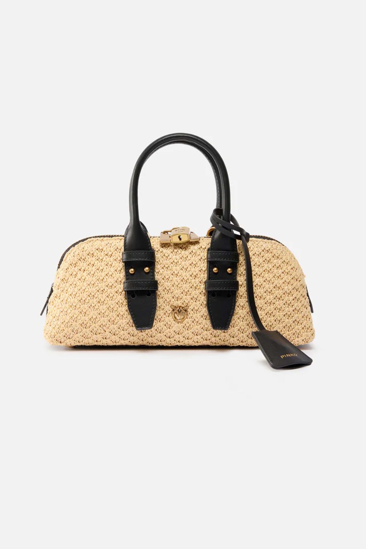 PINKO  BOWLING BAG BAGUETTE  en color MARRON CLARO  (2)