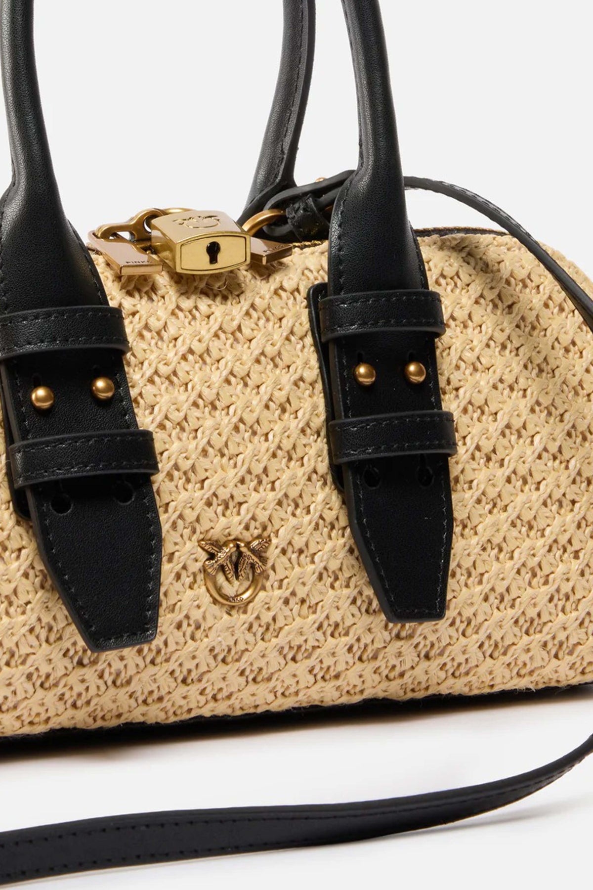 PINKO  BOWLING BAG BAGUETTE  en color MARRON CLARO  (3)