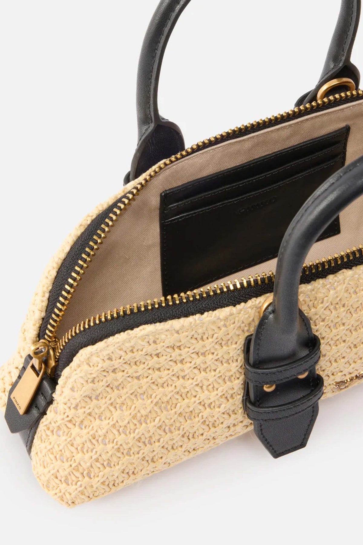 PINKO  BOWLING BAG BAGUETTE  en color MARRON CLARO  (4)