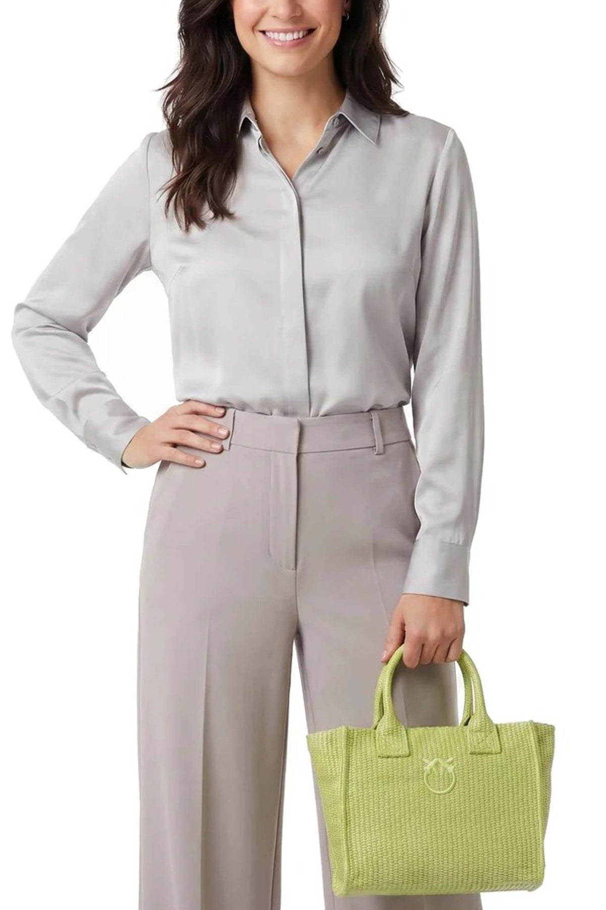 PINKO BEACH SHOPPER MINI en color VERDE  (1)