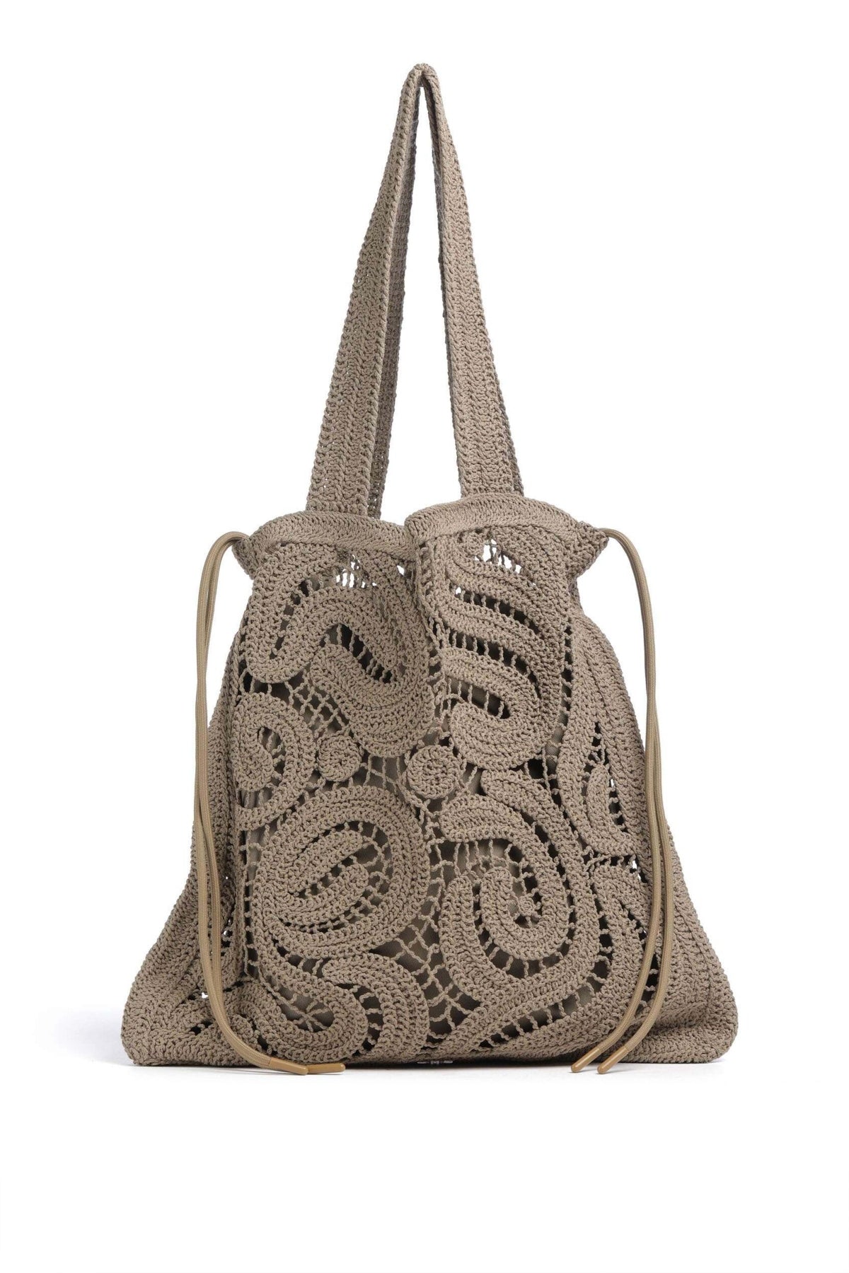 PINKO SHOPPER CROCHET en color MARRON CLARO  (1)