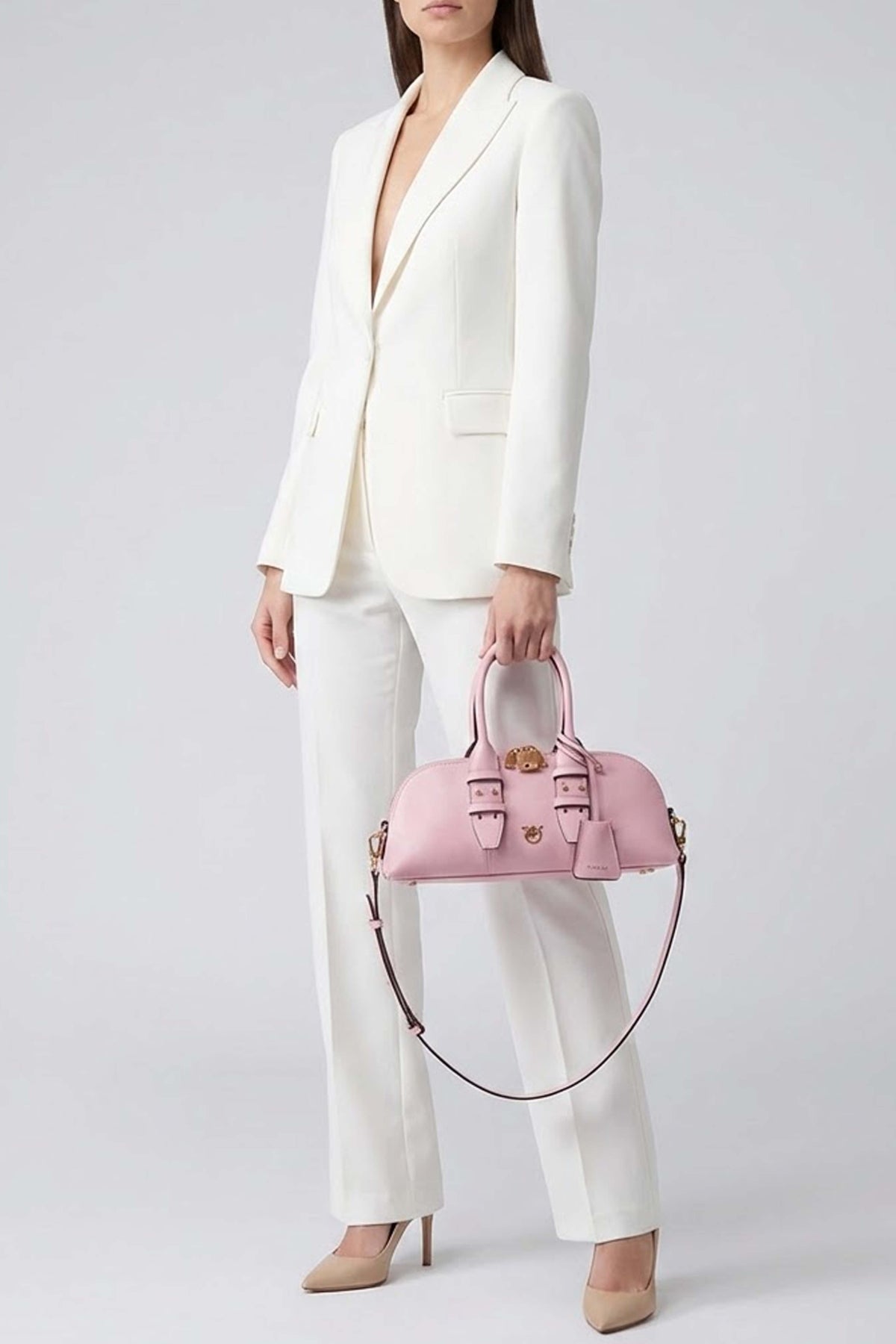 PINKO  BOWLING BAG BAGUETTE  en color ROSA  (1)