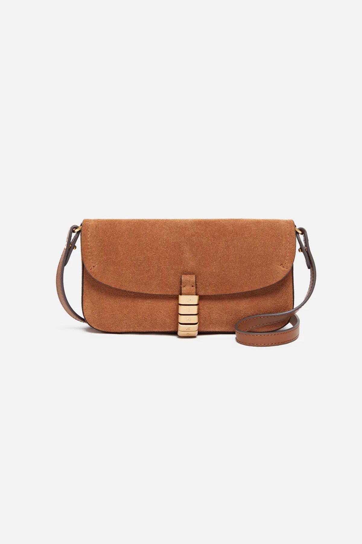PINKO  SADDLE FLAT SUEDE  en color MARRON  (1)