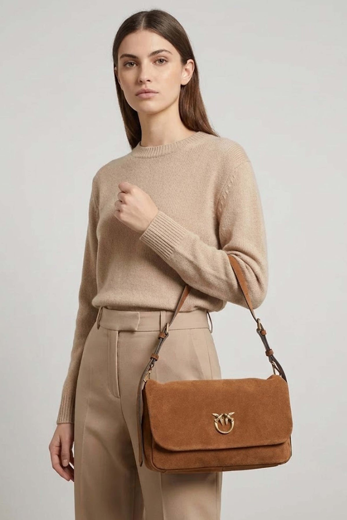 PINKO CLICK SOFT BAGUETTE en color MARRON  (1)