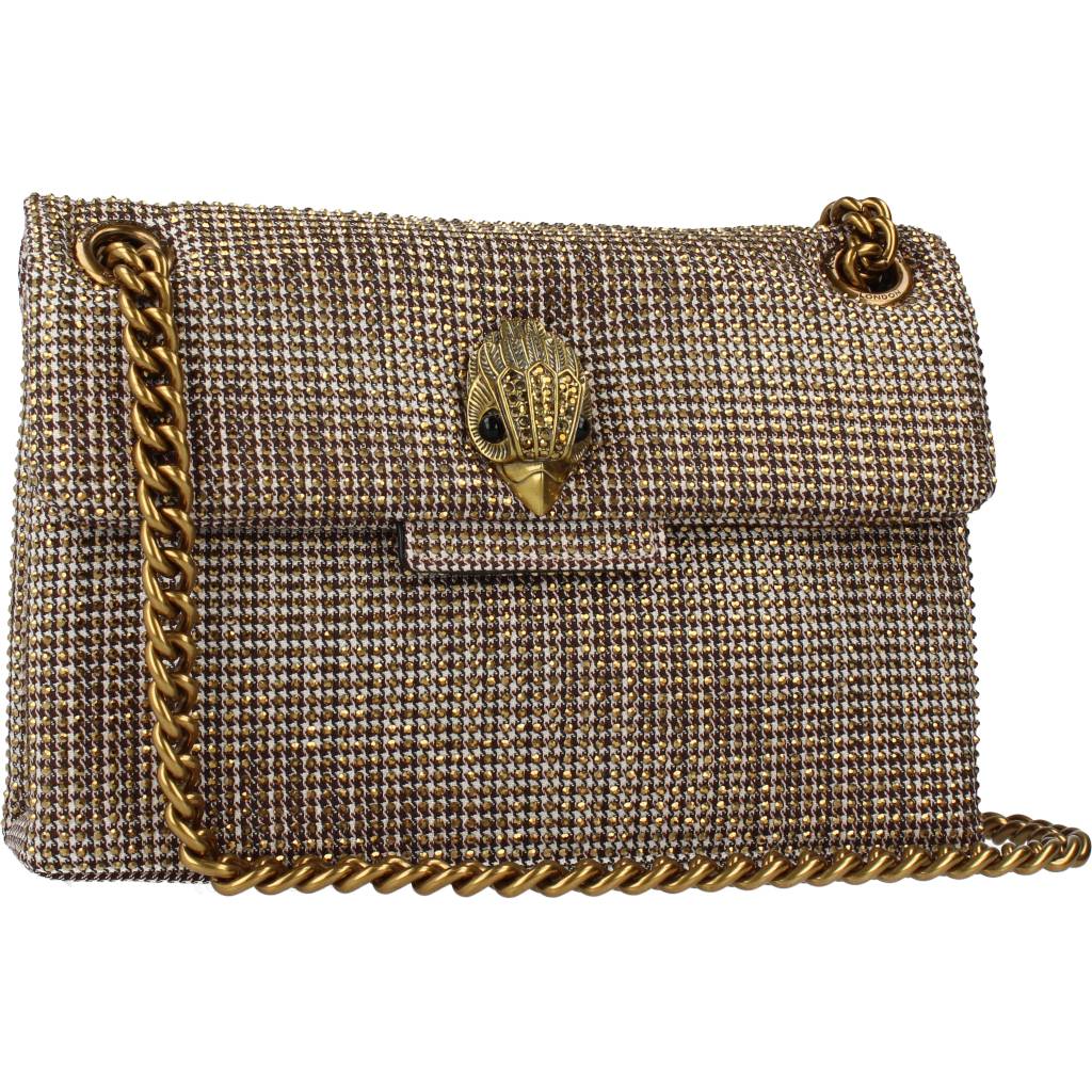 KURT GEIGER LONDON FABRIC MINI KENSINGTON en color ORO  (4)