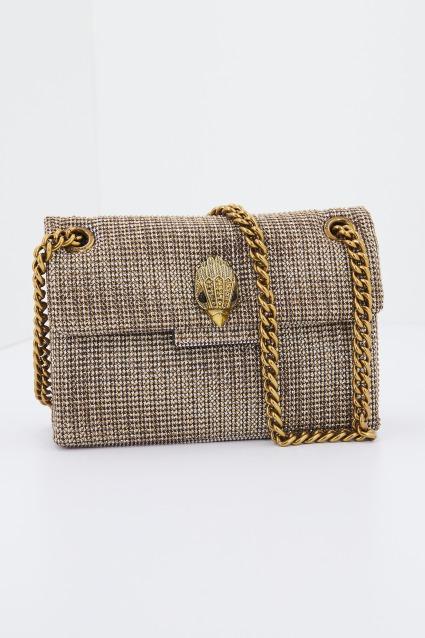 KURT GEIGER LONDON FABRIC MINI KENSINGTON en color ORO  (1)