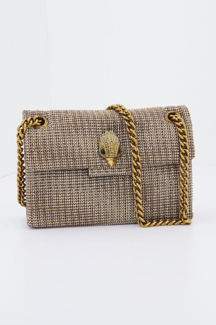 KURT GEIGER LONDON FABRIC MINI KENSINGTON en color ORO  (1)