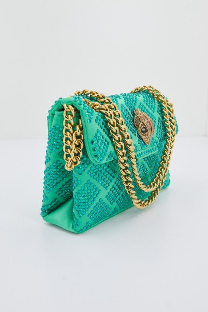 KURT GEIGER LONDON  FABRIC MINI KENSINGTON en color VERDE  (2)