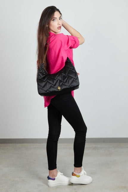 KURT GEIGER LONDON RECYCLED LG HOBO en color NEGRO  (5)