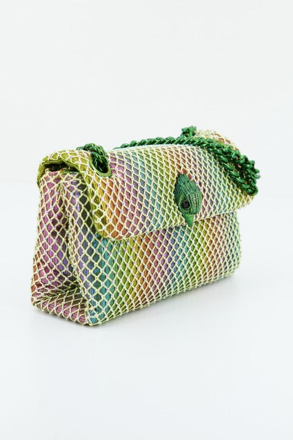 KURT GEIGER LONDON FABRIC MINI KENSINGTON en color VERDE  (2)