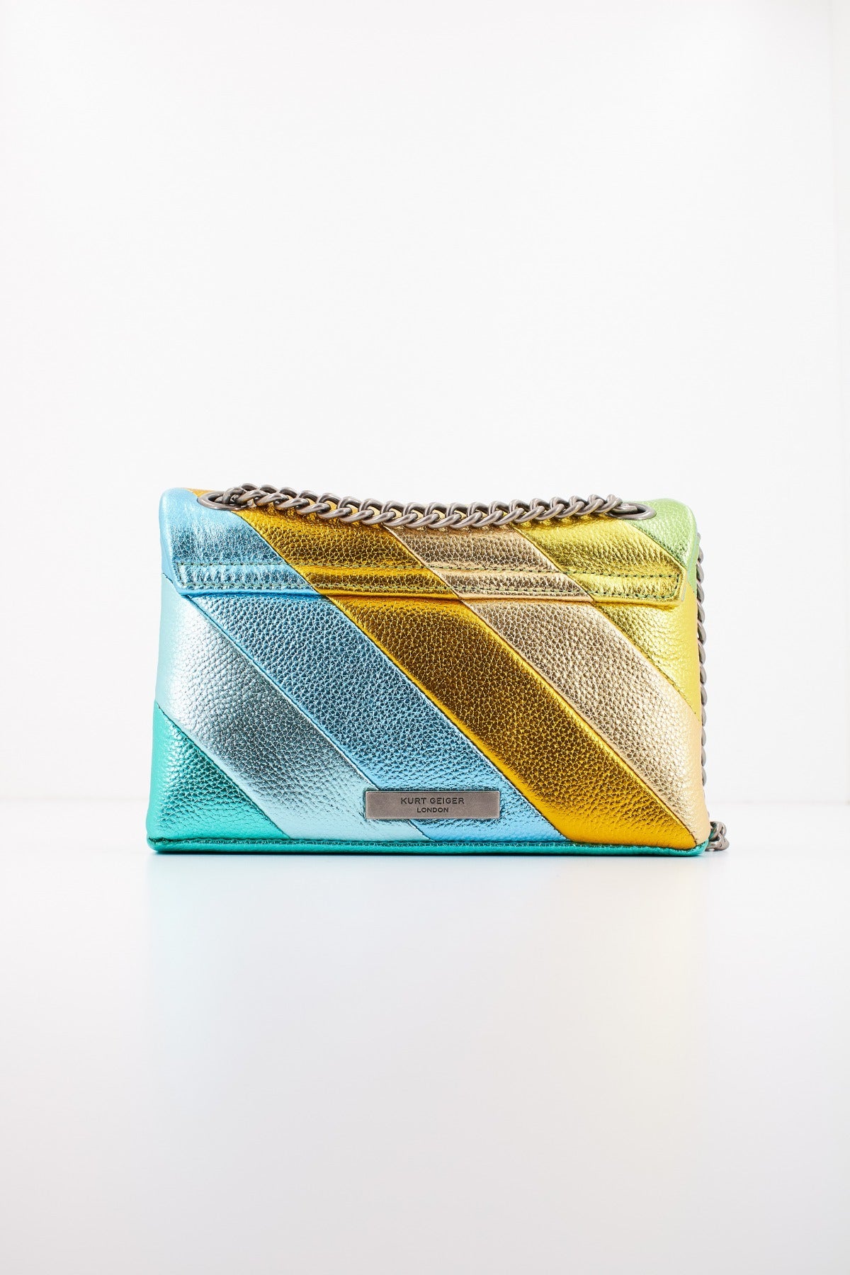 KURT GEIGER LONDON MINI KENSINGTON LEATHER en color VERDE  (3)