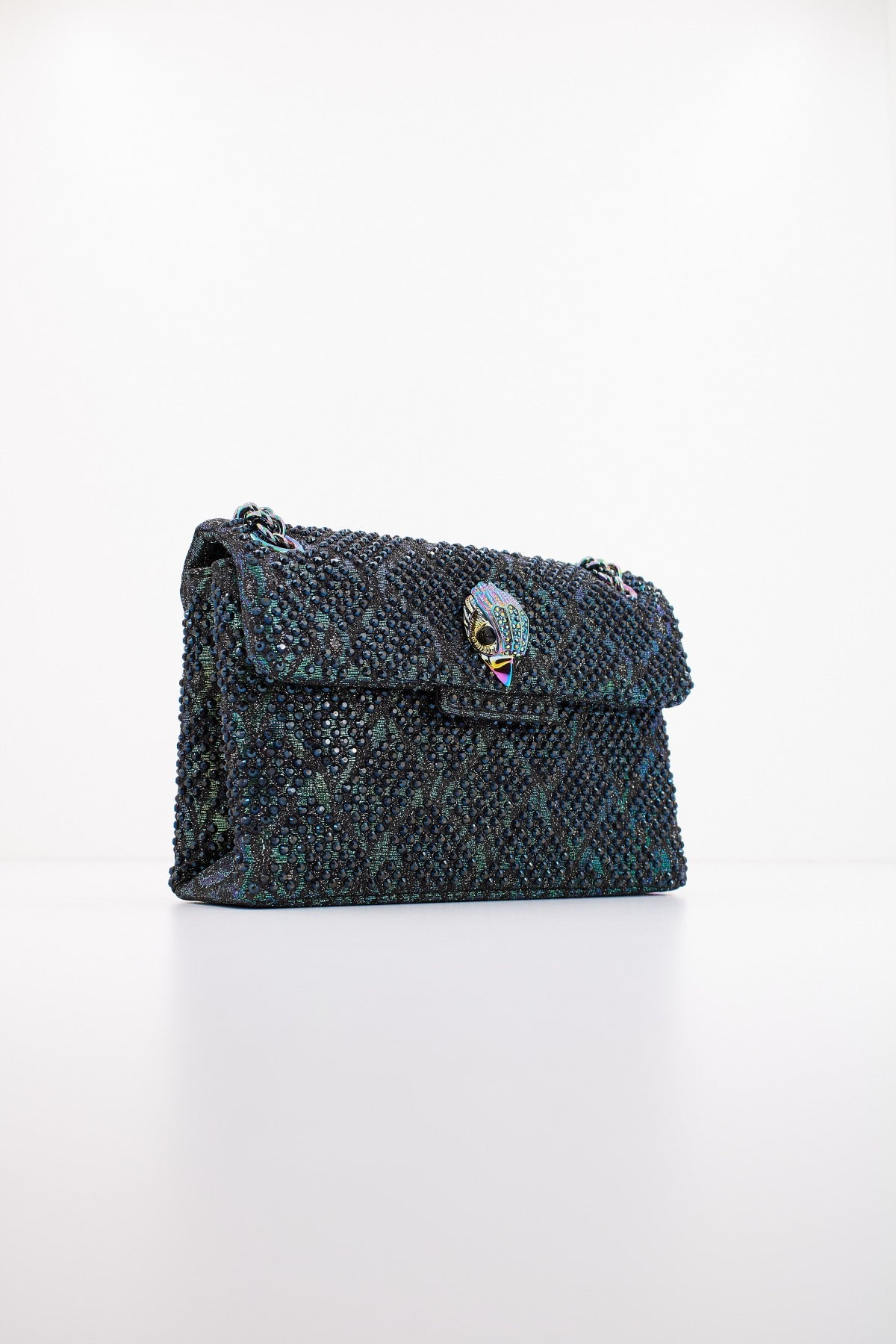 KURT GEIGER LONDON FABRIC MINI KENSINGTON en color VERDE  (2)