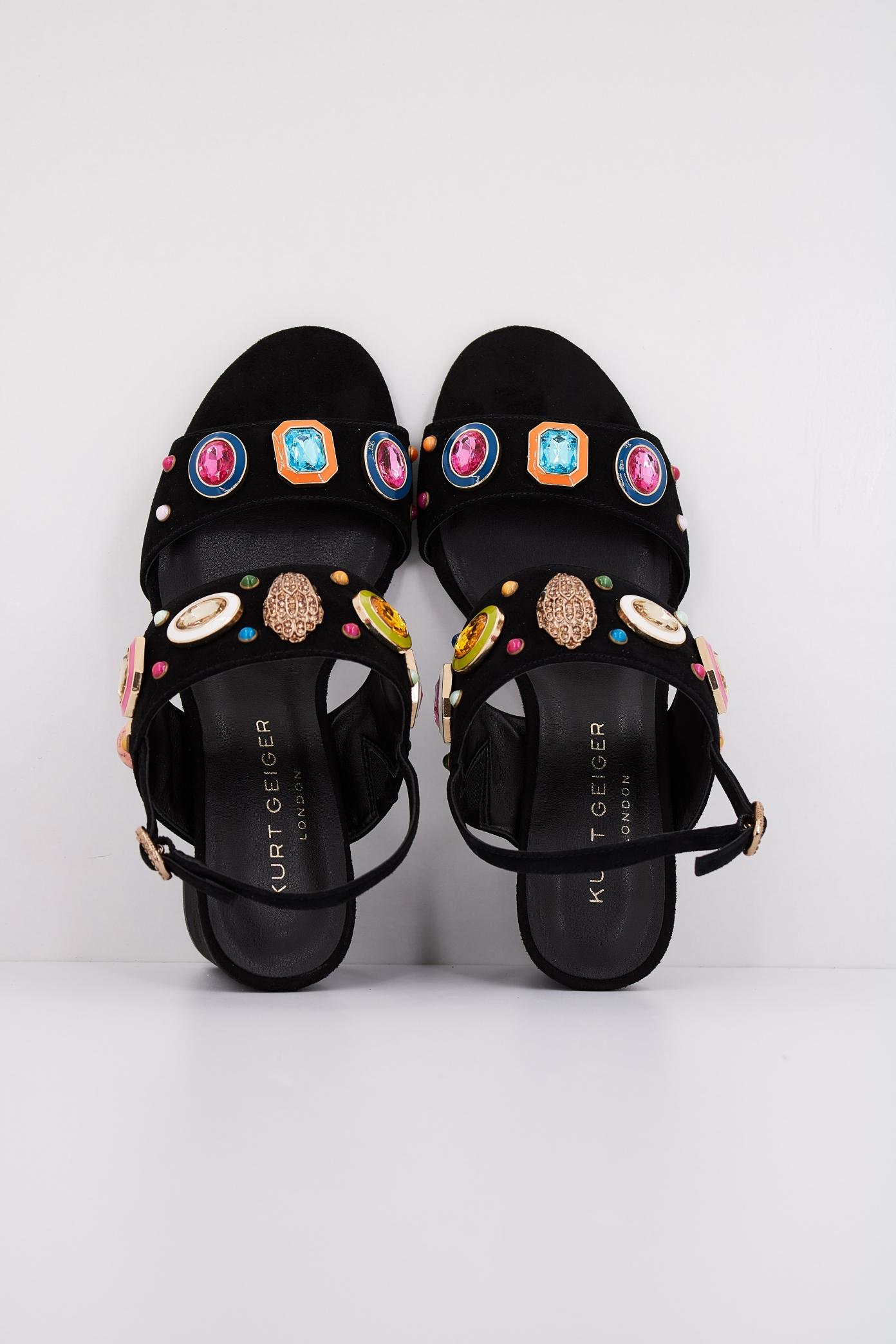 KURT GEIGER LONDON MULTI GEM BLOCK SANDAL en color NEGRO  (3)