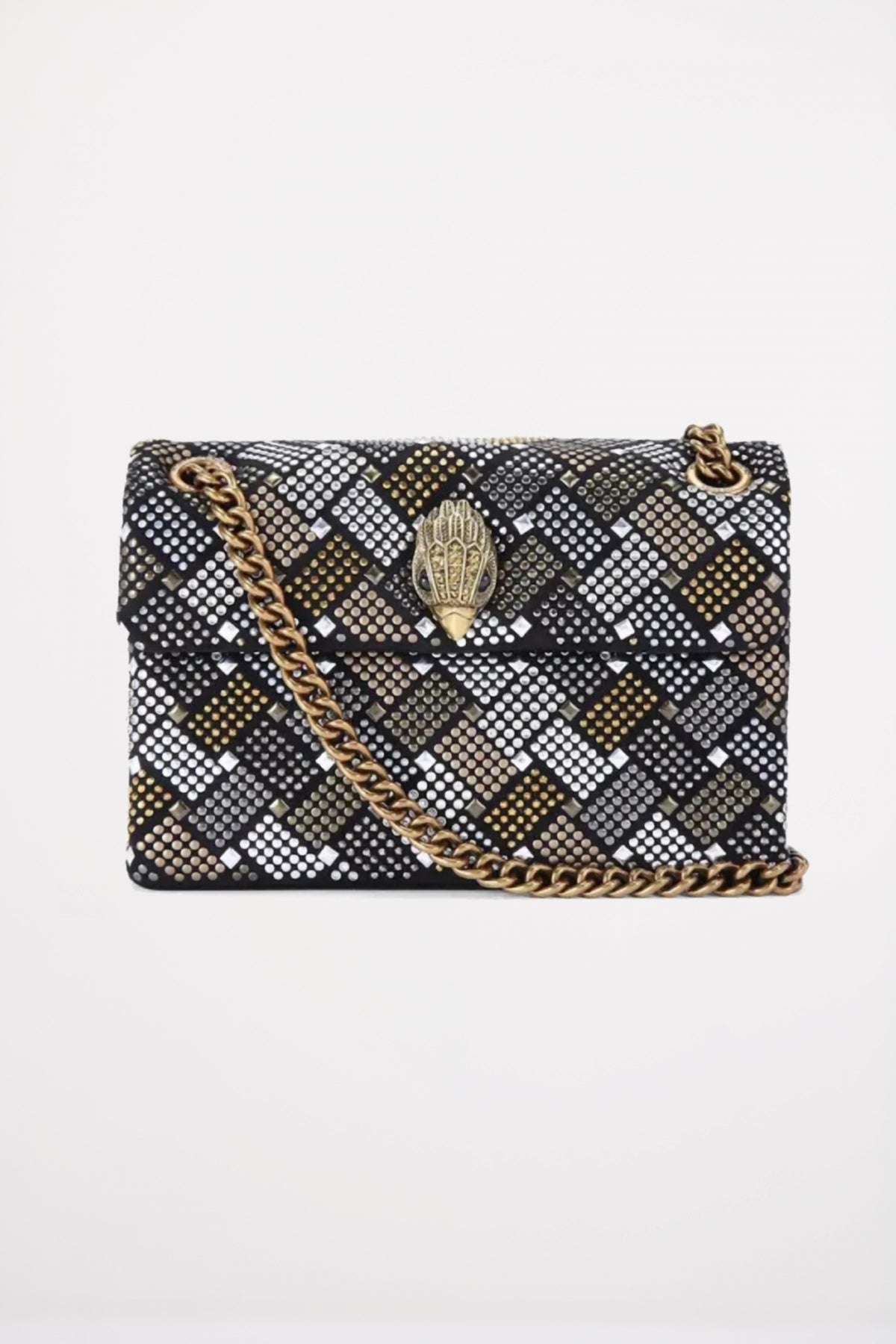 KURT GEIGER LONDON FABRIC MINI KENSINGTON en color NEGRO  (1)