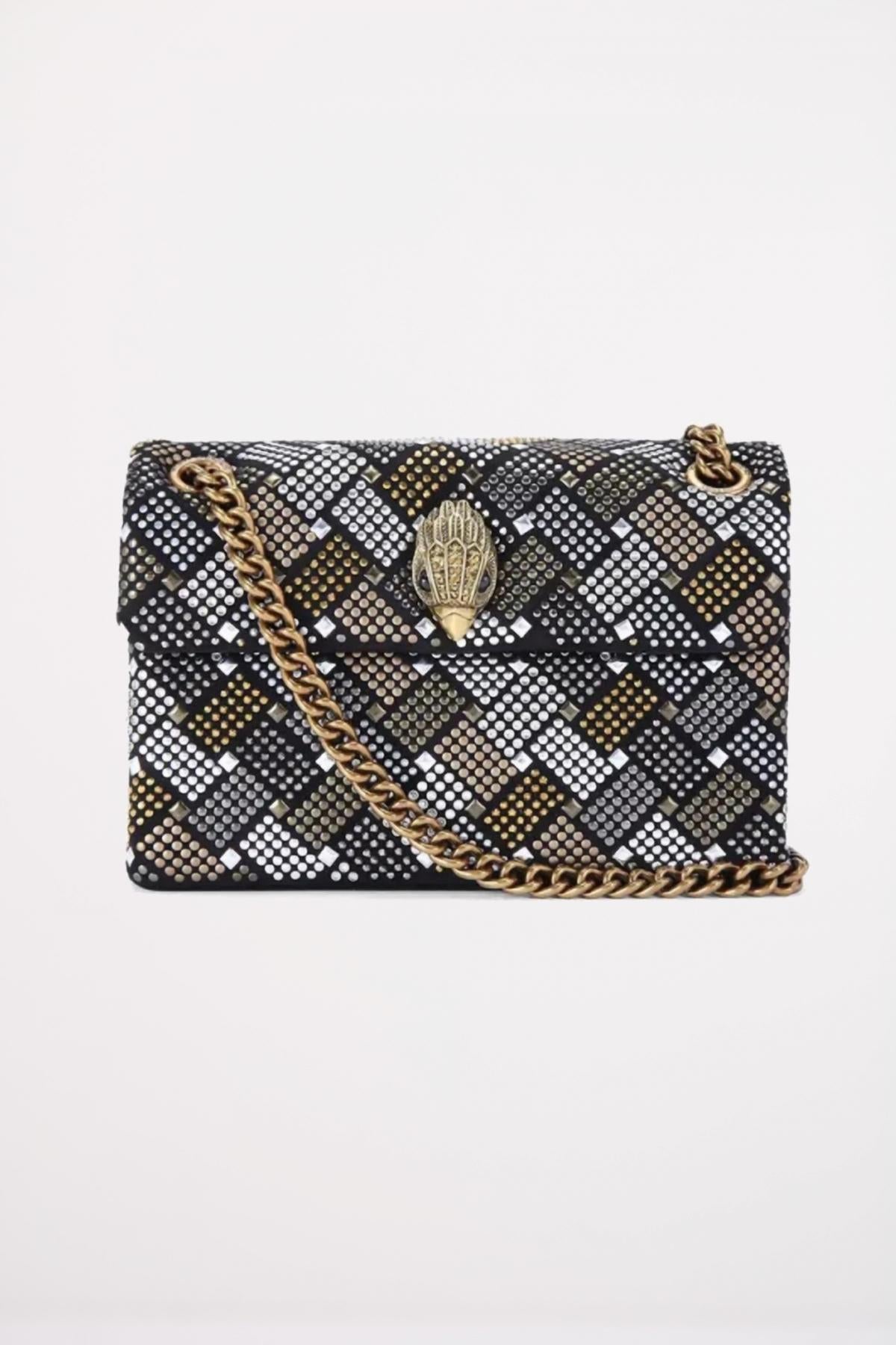 KURT GEIGER LONDON FABRIC MINI KENSINGTON en color NEGRO  (1)