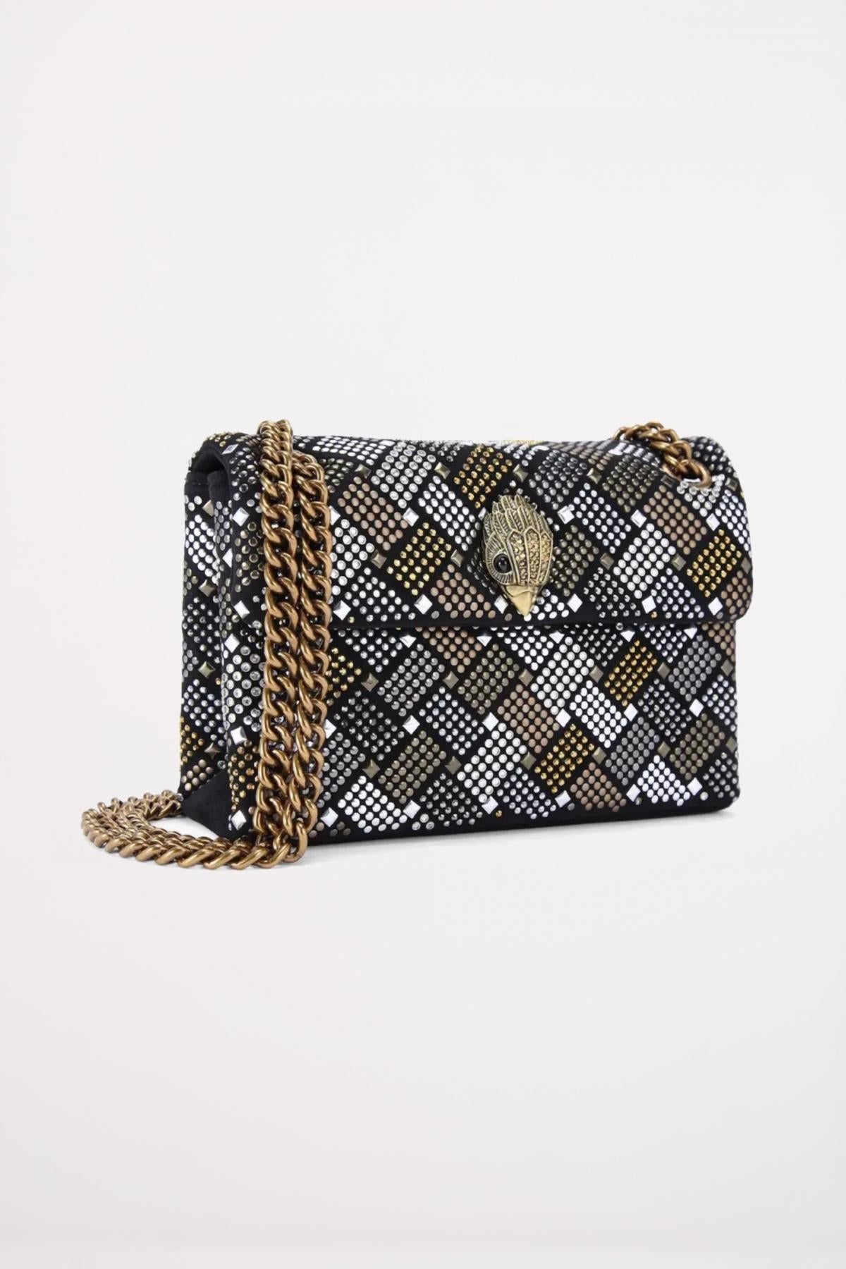 KURT GEIGER LONDON FABRIC MINI KENSINGTON en color NEGRO  (2)