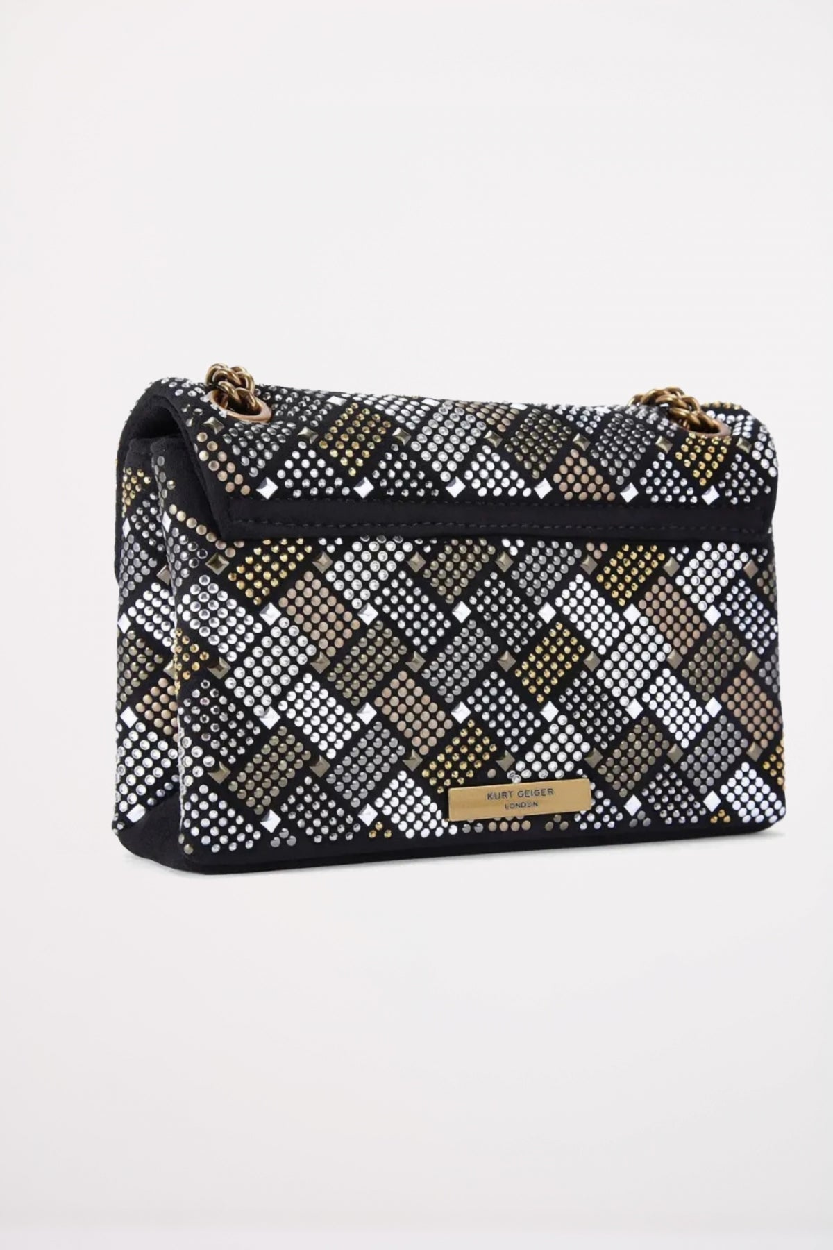 KURT GEIGER LONDON FABRIC MINI KENSINGTON en color NEGRO  (3)