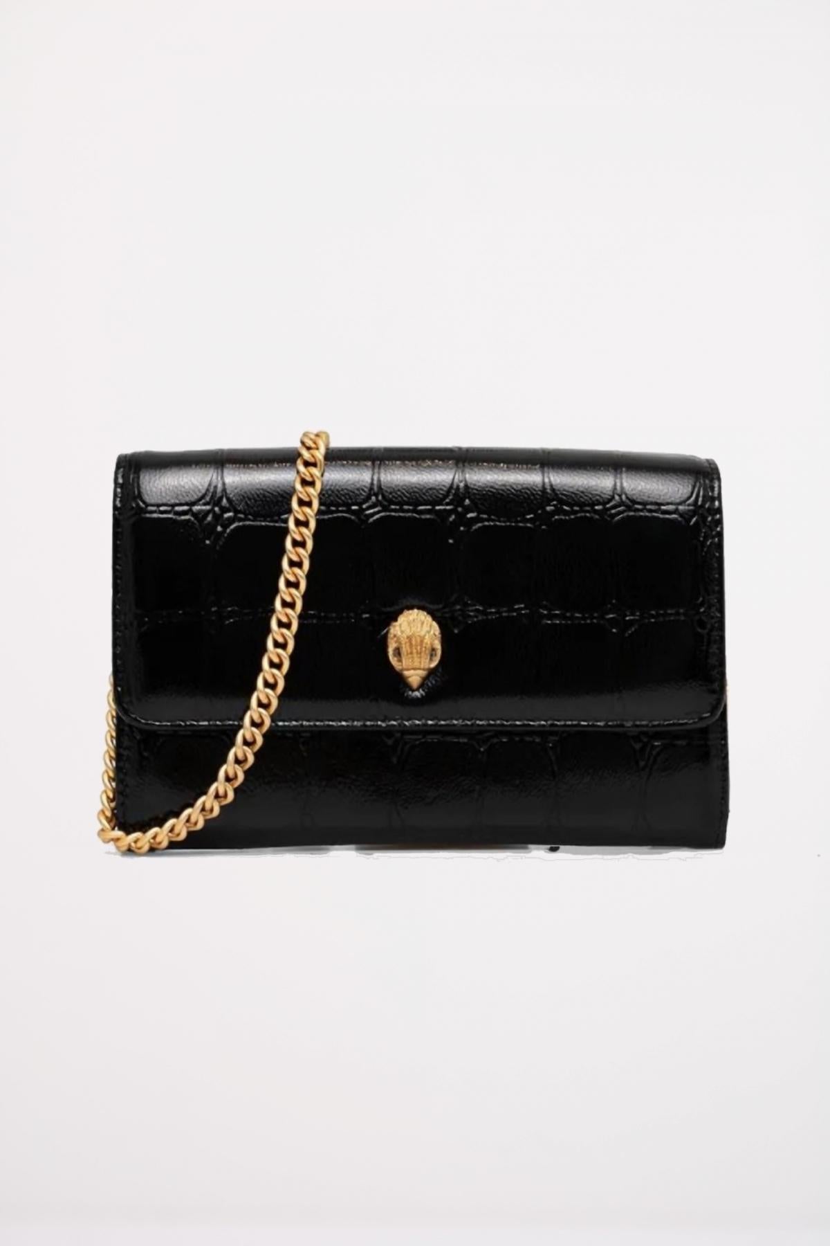KURT GEIGER LONDON KENSINGTON CHAIN WALLET en color NEGRO  (1)
