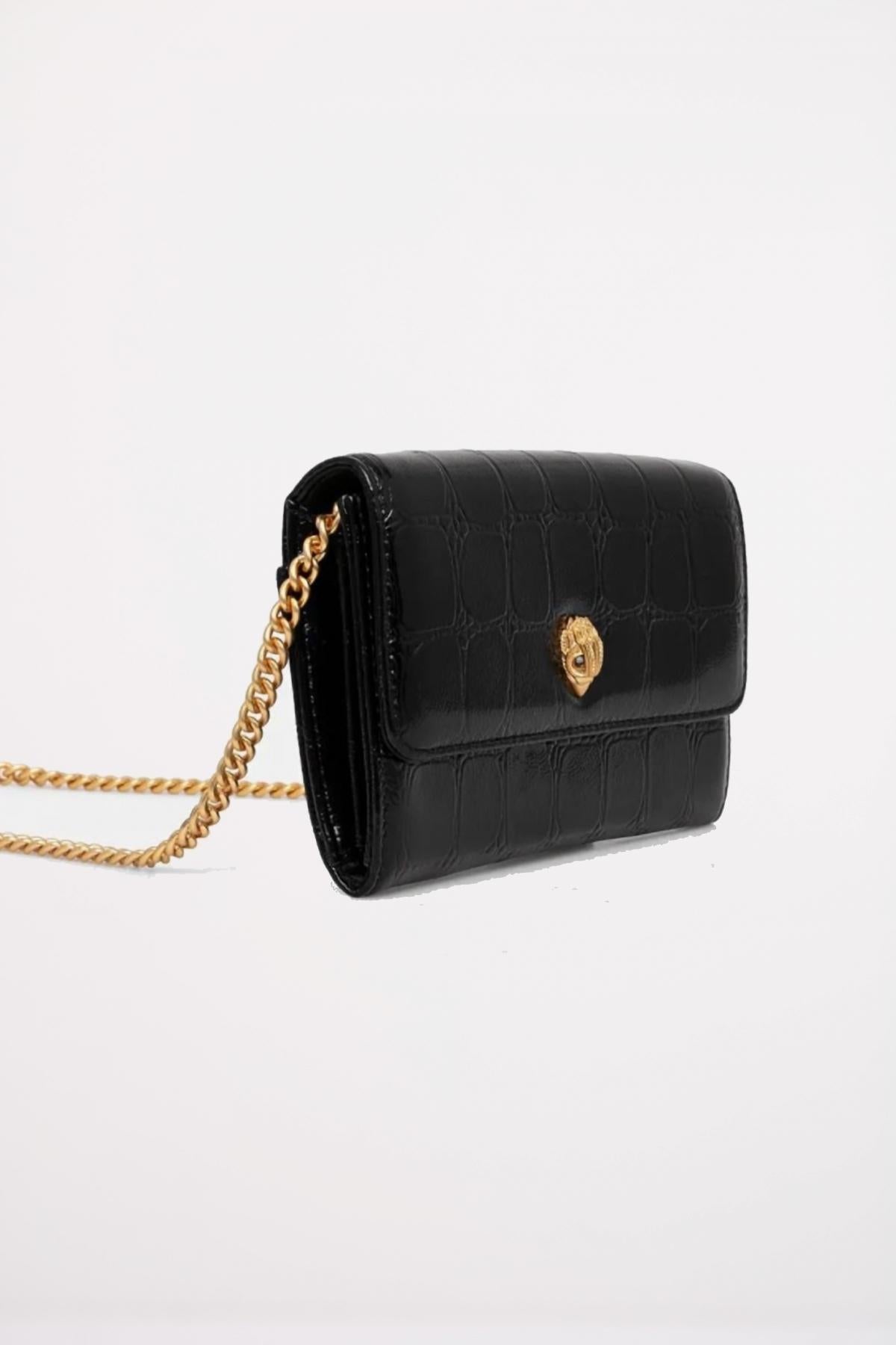 KURT GEIGER LONDON KENSINGTON CHAIN WALLET en color NEGRO  (2)