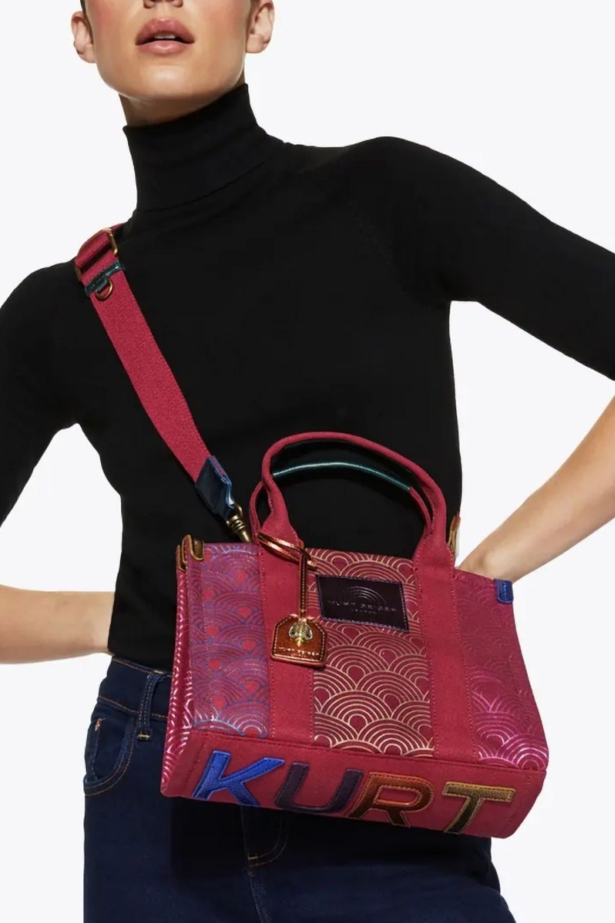 KURT GEIGER LONDON SMALL SOUTHBANK TOTE en color BURDEOS  (4)