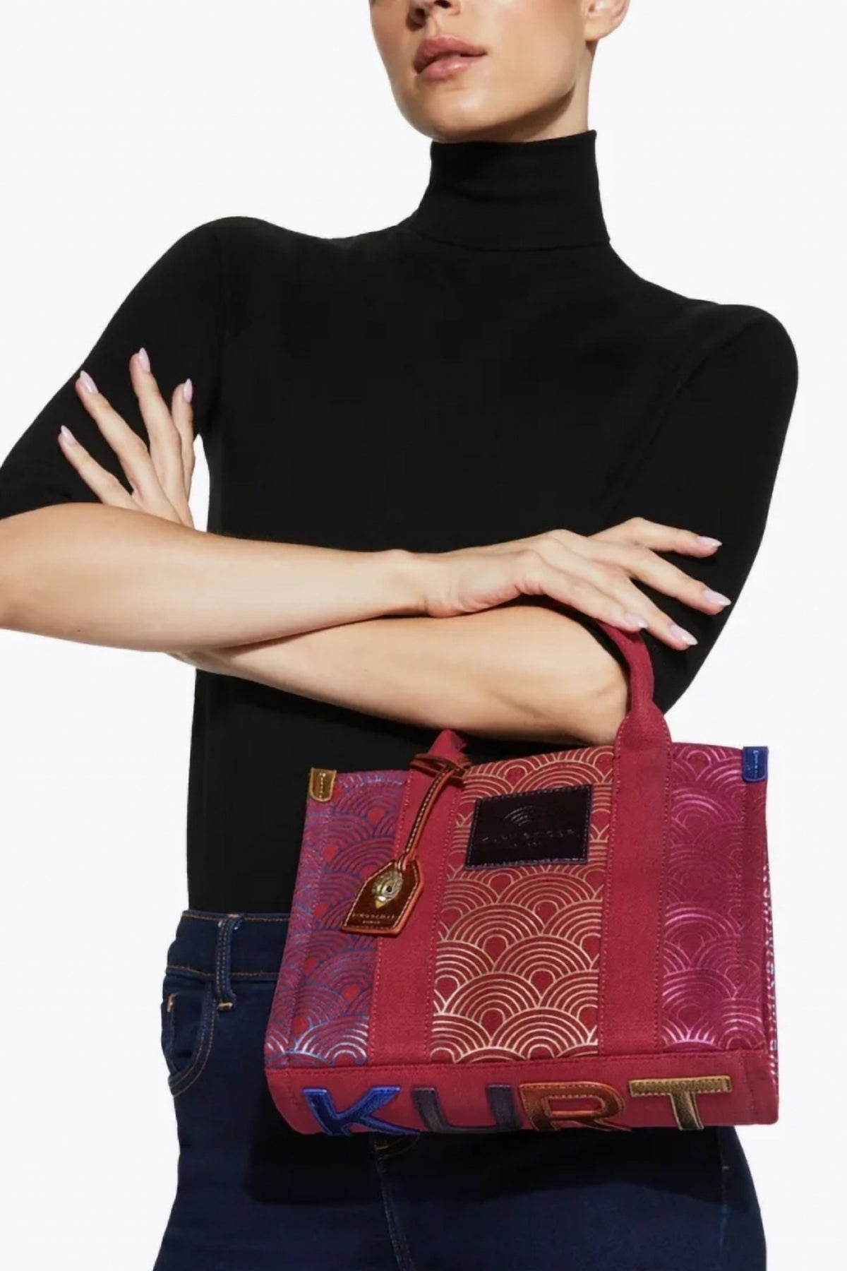 KURT GEIGER LONDON SMALL SOUTHBANK TOTE en color BURDEOS  (5)