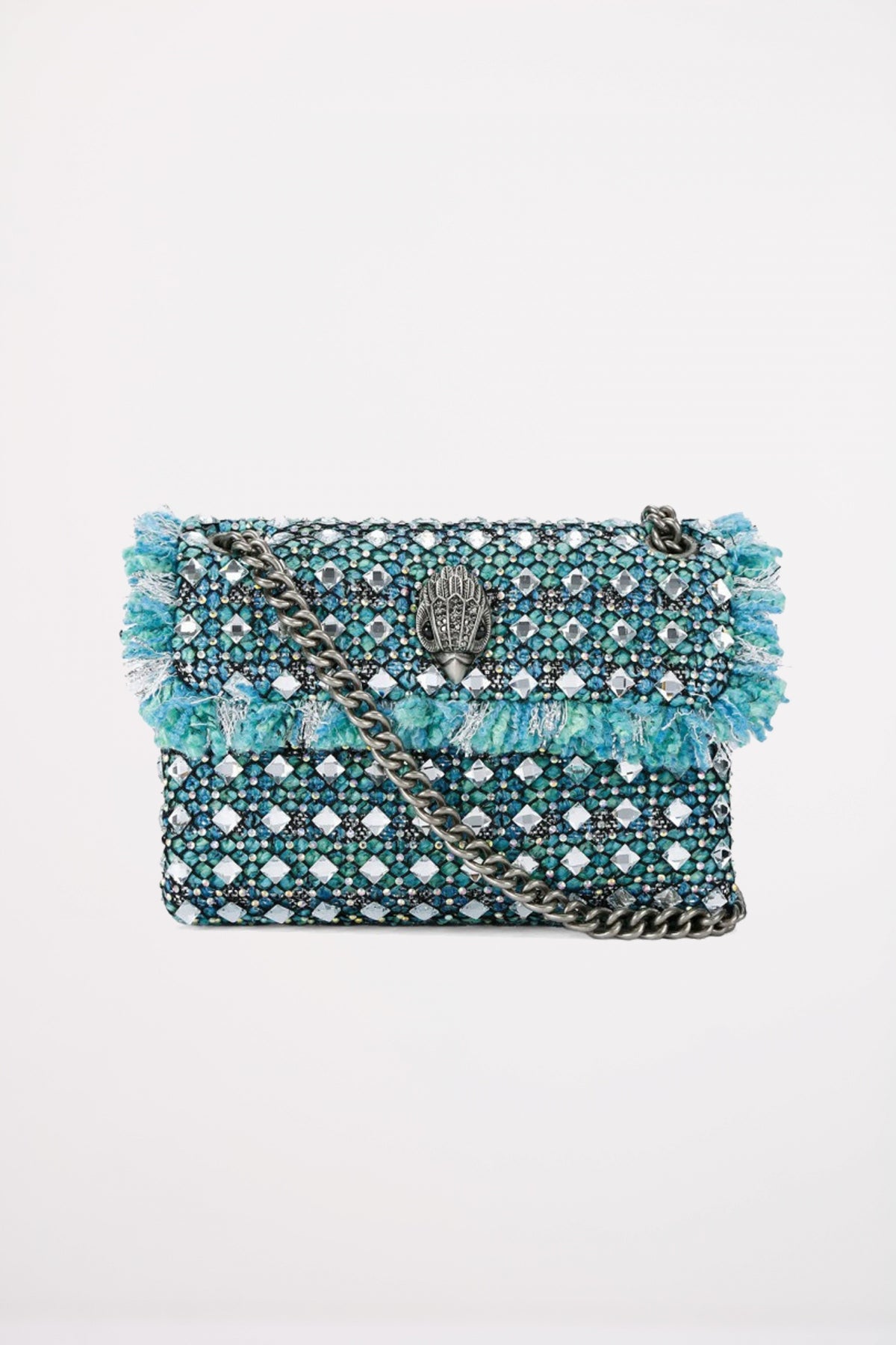 KURT GEIGER LONDON  TWEED MINI KENSINGTON en color AZUL  (1)