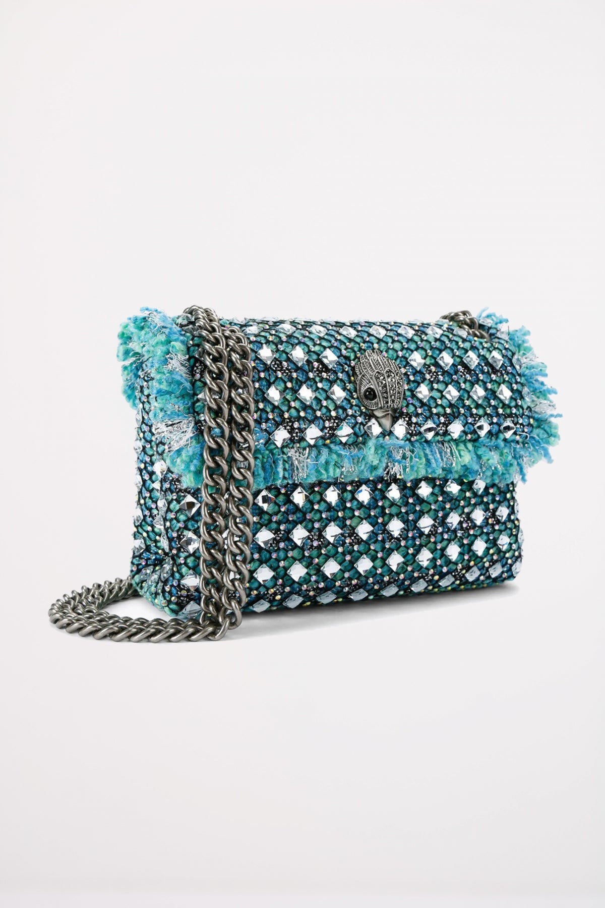 KURT GEIGER LONDON  TWEED MINI KENSINGTON en color AZUL  (2)