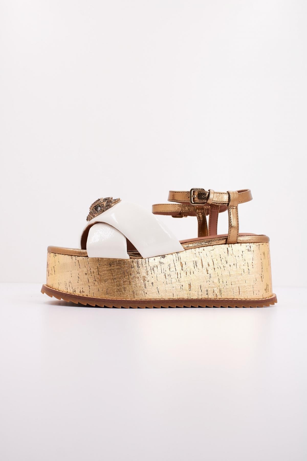 KURT GEIGER LONDON ORSON CROSS FLATFORM en color BLANCO  (1)