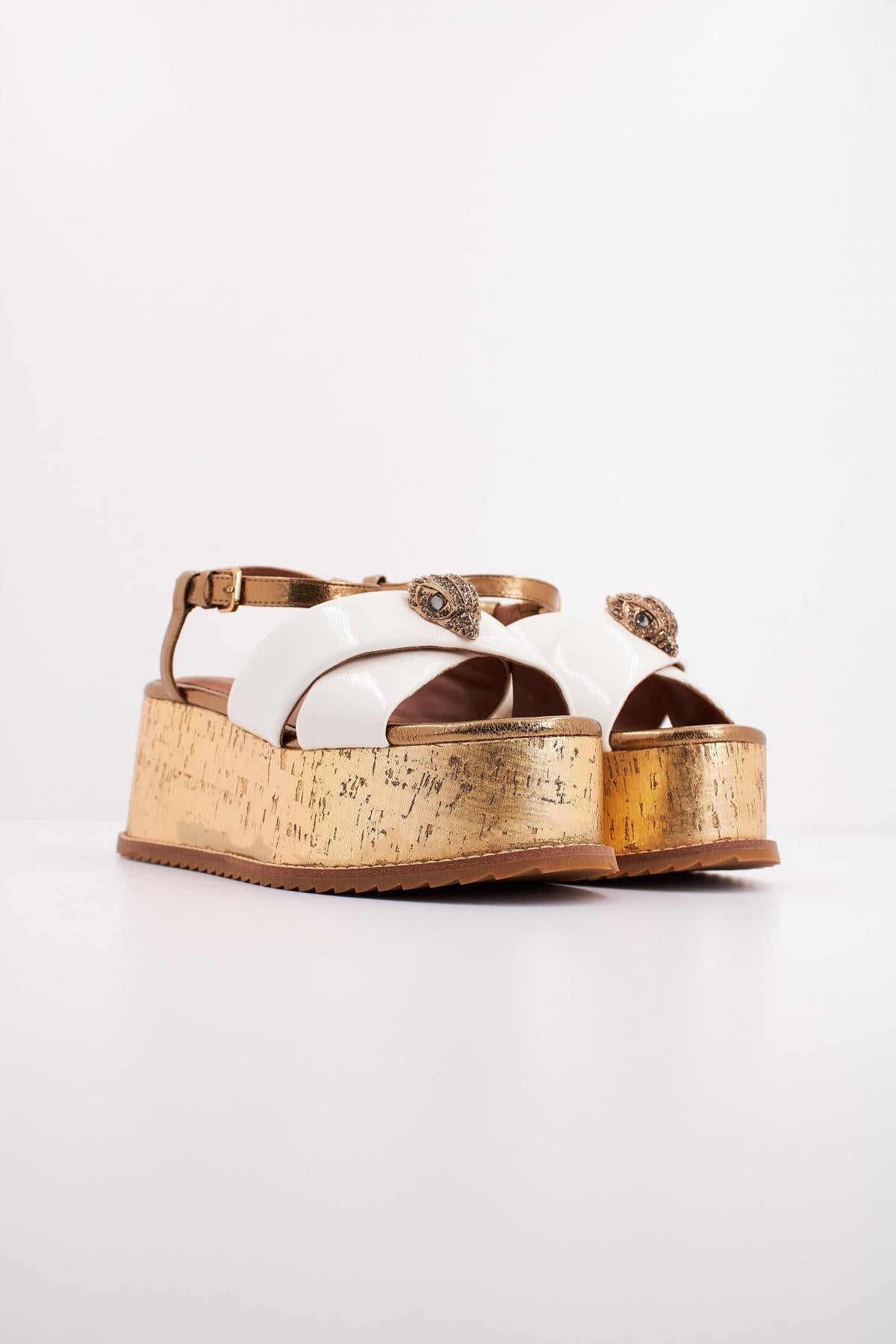 KURT GEIGER LONDON ORSON CROSS FLATFORM en color BLANCO  (2)