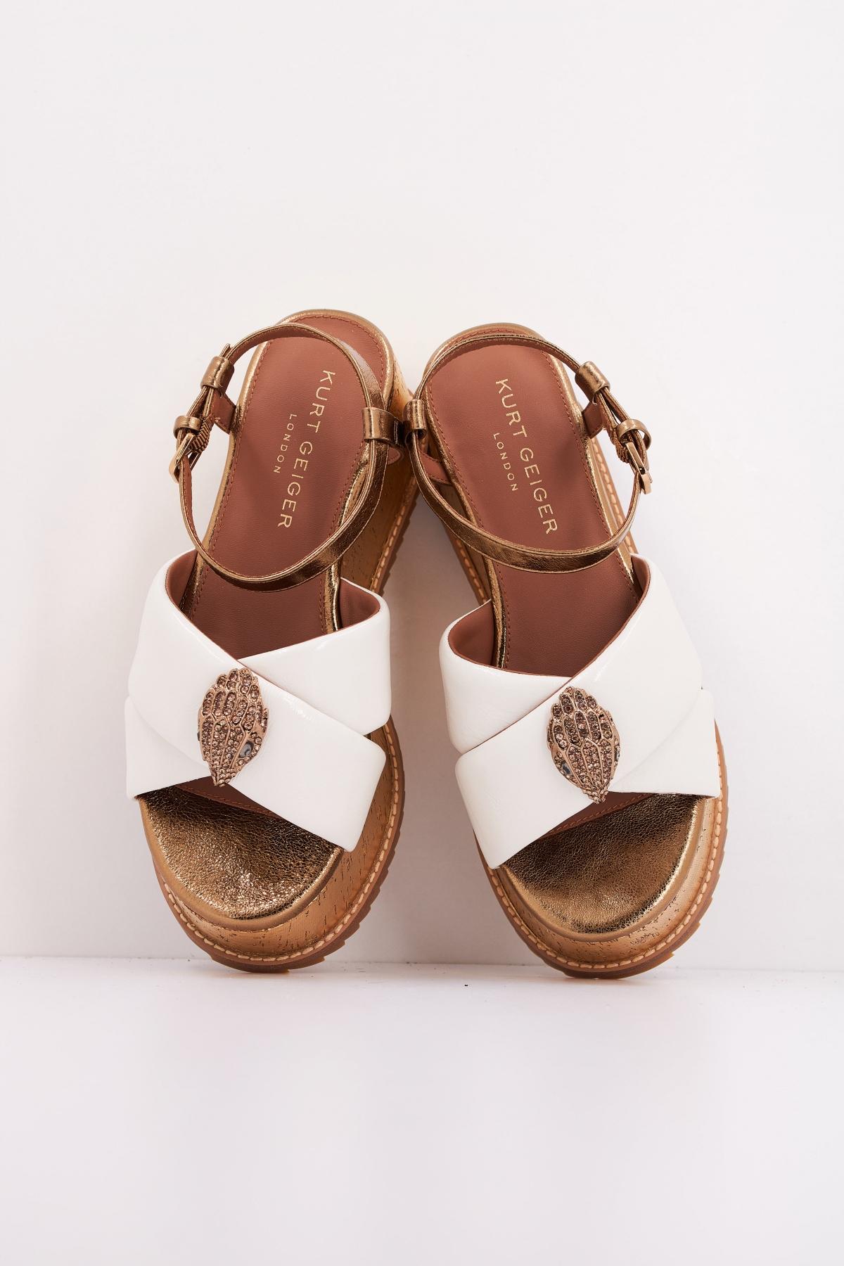 KURT GEIGER LONDON ORSON CROSS FLATFORM en color BLANCO  (3)