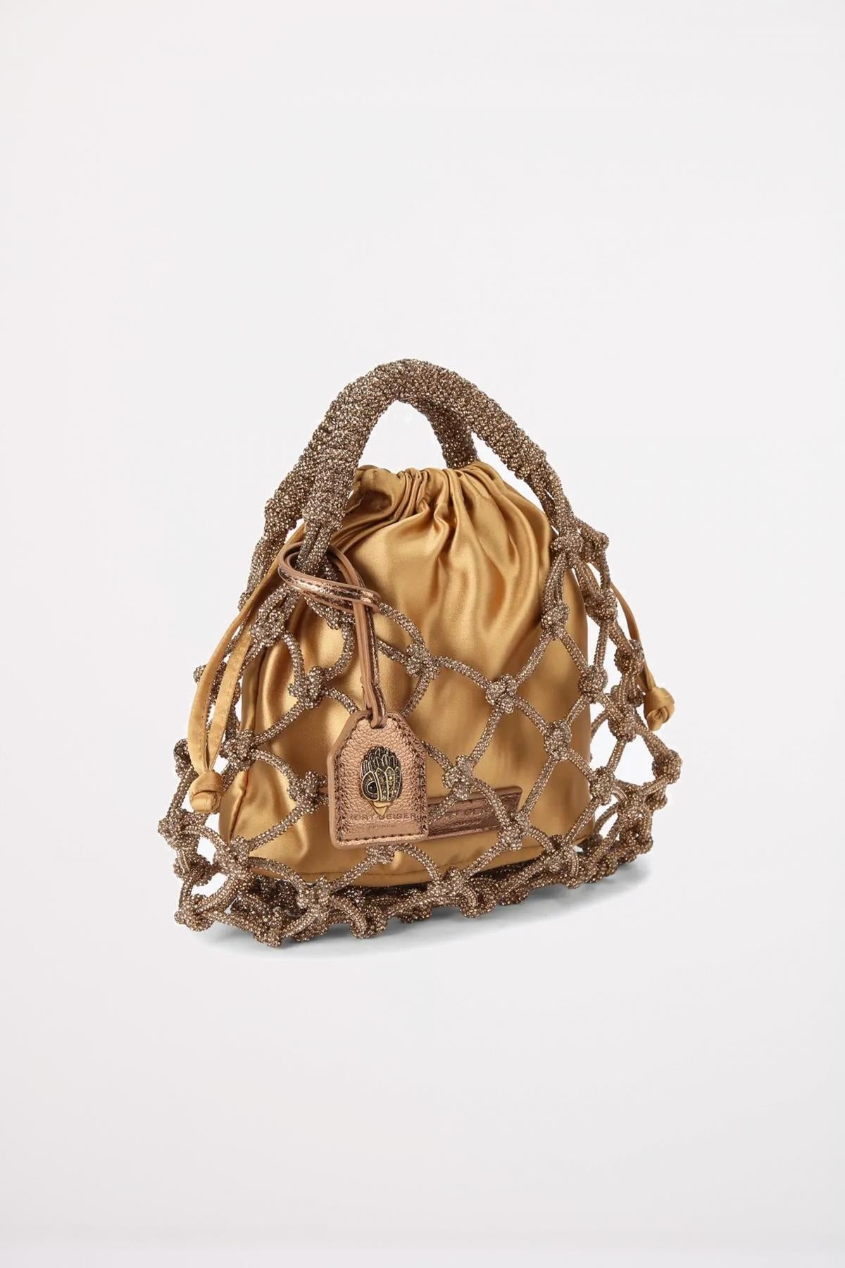 KURT GEIGER LONDON MACRAME CRYSTAL BAG en color BRONCE  (2)