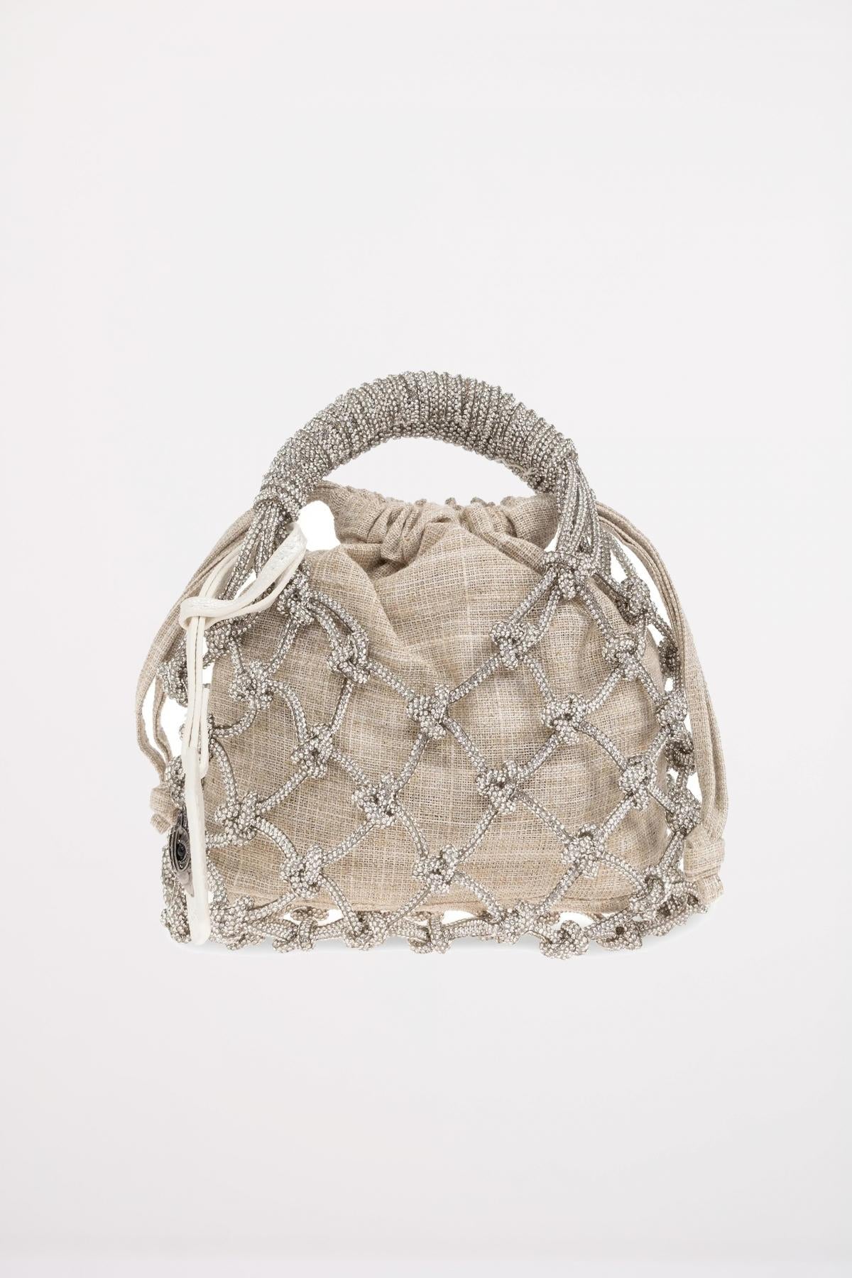 KURT GEIGER LONDON SM MACRAME CRYSTAL BAG en color BEIS  (1)