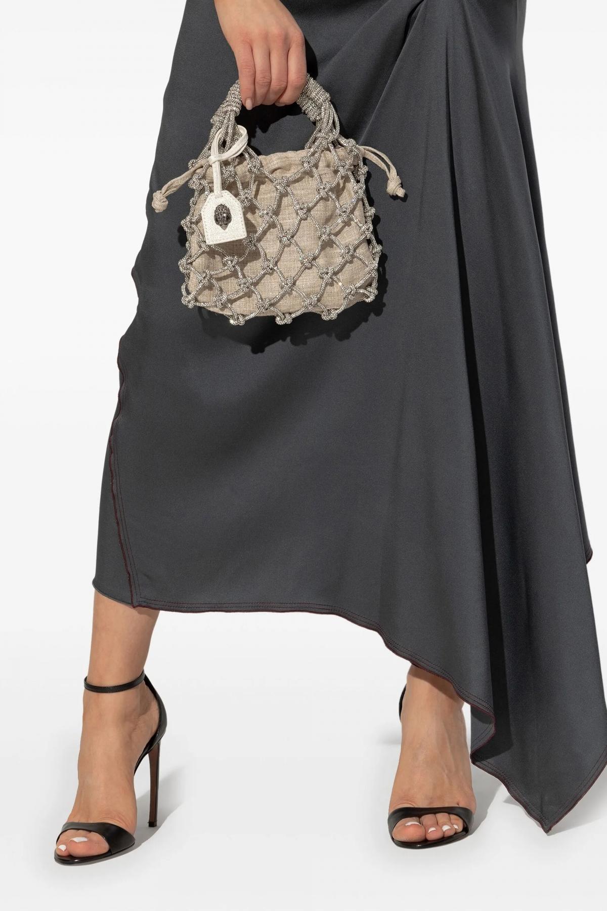 KURT GEIGER LONDON SM MACRAME CRYSTAL BAG en color BEIS  (2)