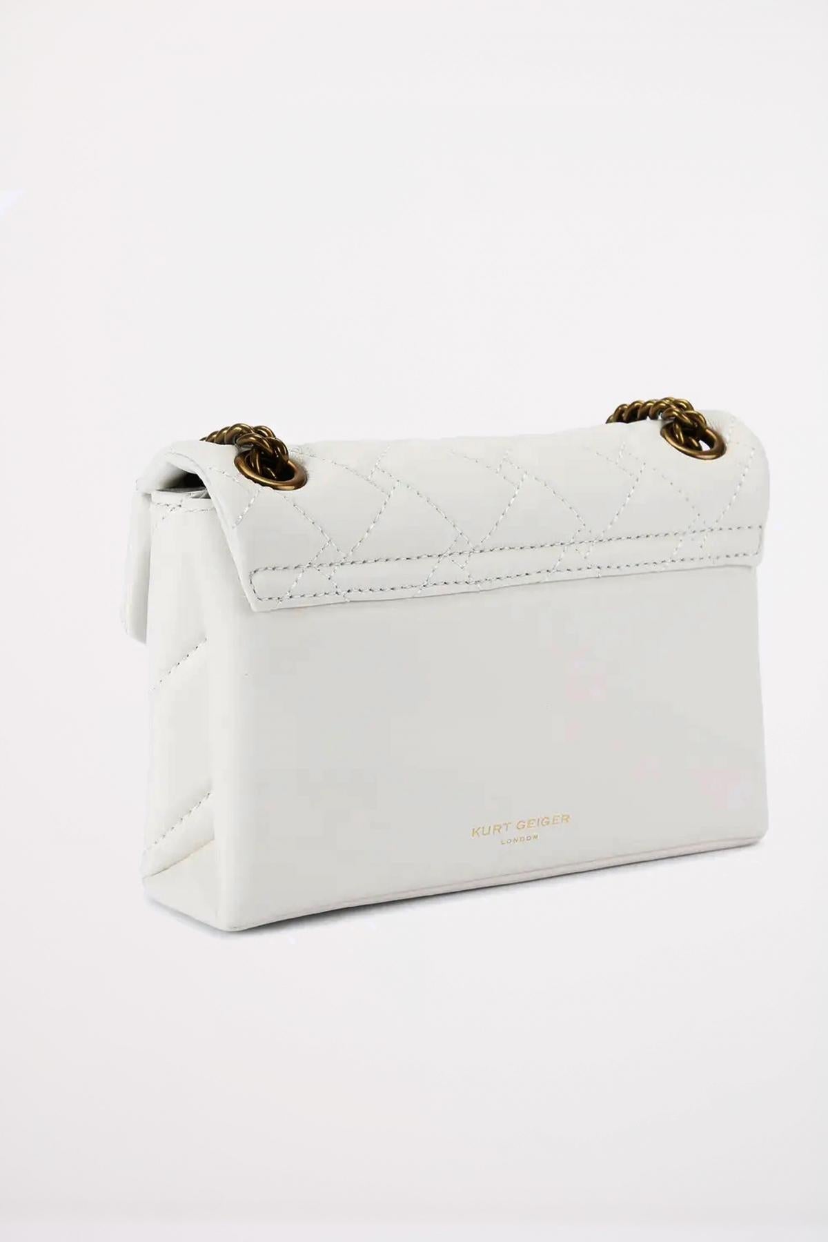 KURT GEIGER LONDON MINI LEATHER KENSINGTON BAG en color BLANCO  (3)
