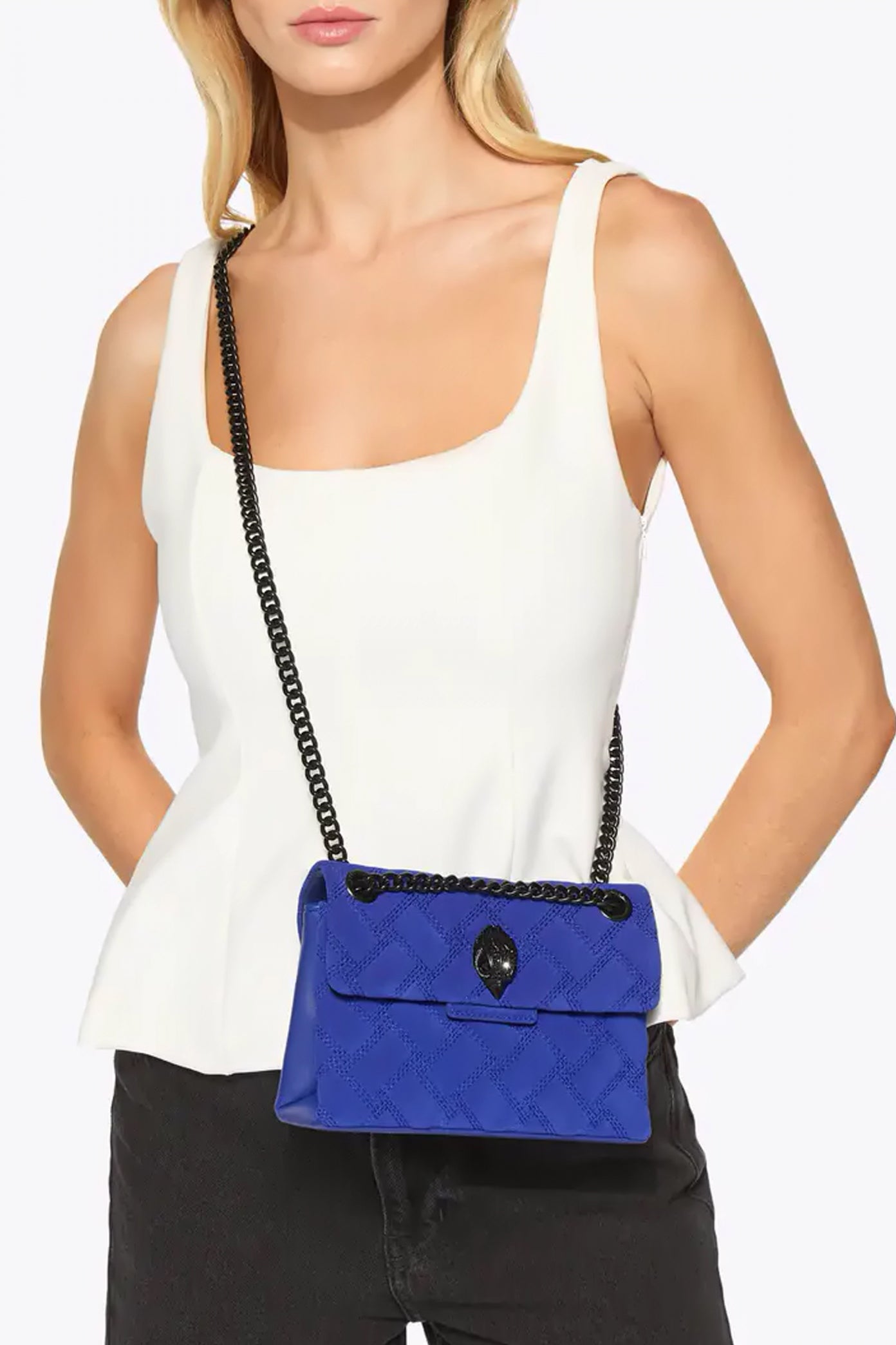 KURT GEIGER LONDON LEATHER MINI KENSINGTON en color AZUL  (4)