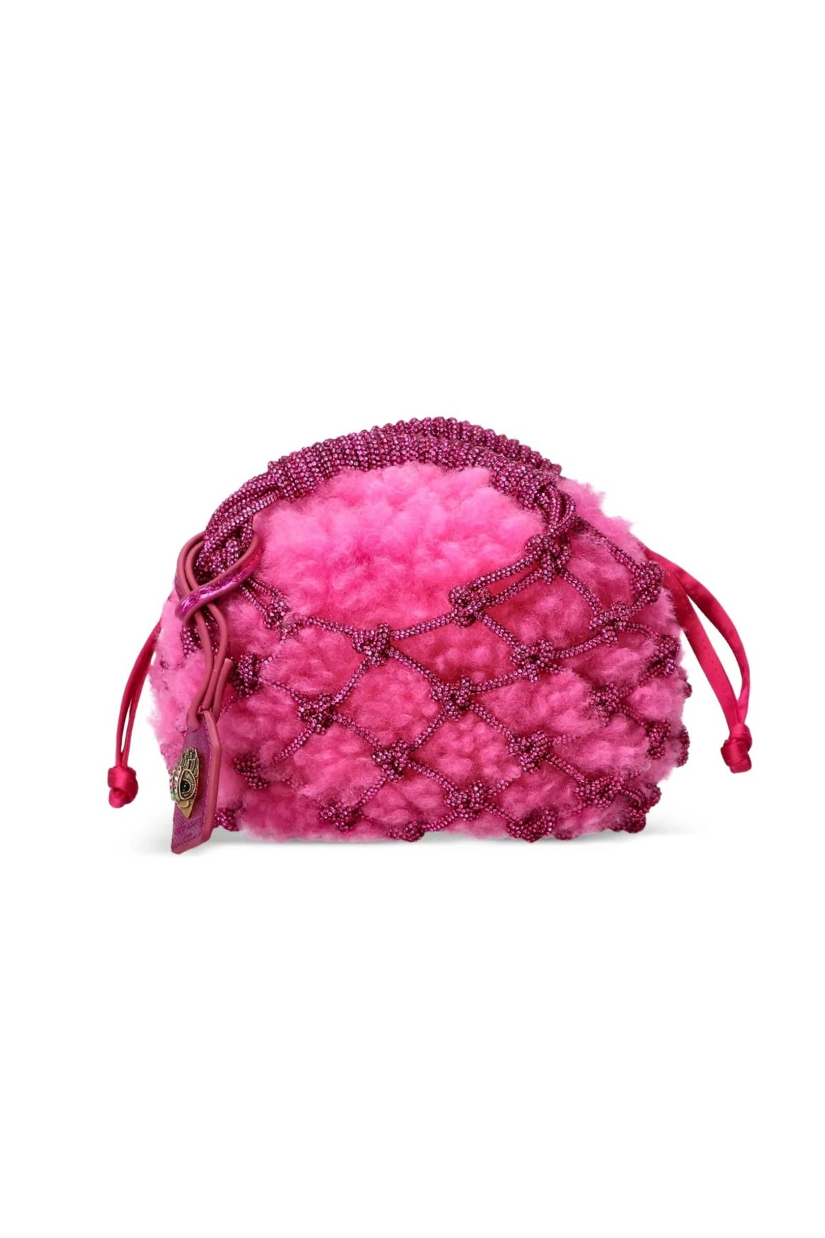 KURT GEIGER LONDON SM MACRAME CRYSTAL BAG en color ROSA  (3)