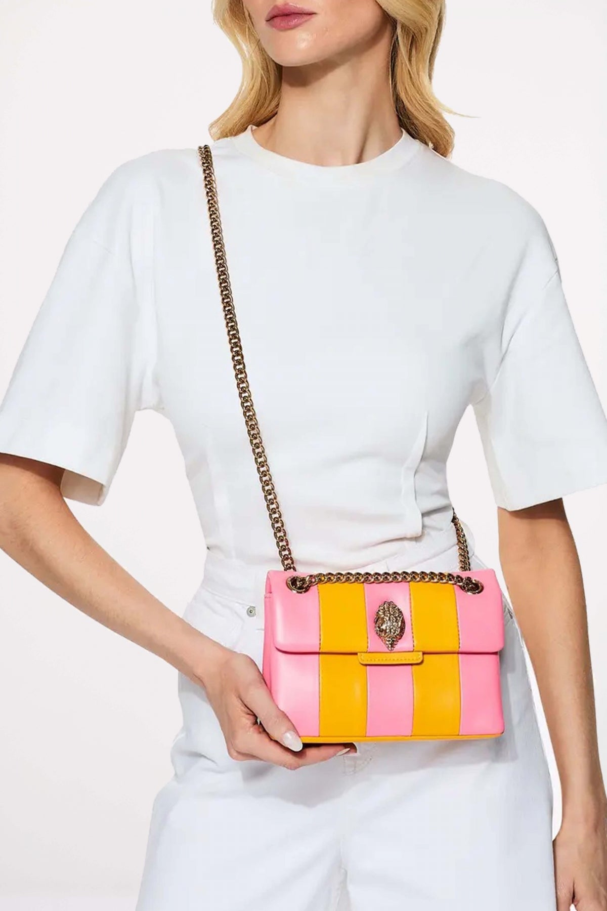 KURT GEIGER LONDON LEATHER MINI KENSINGTON en color ROSA  (4)