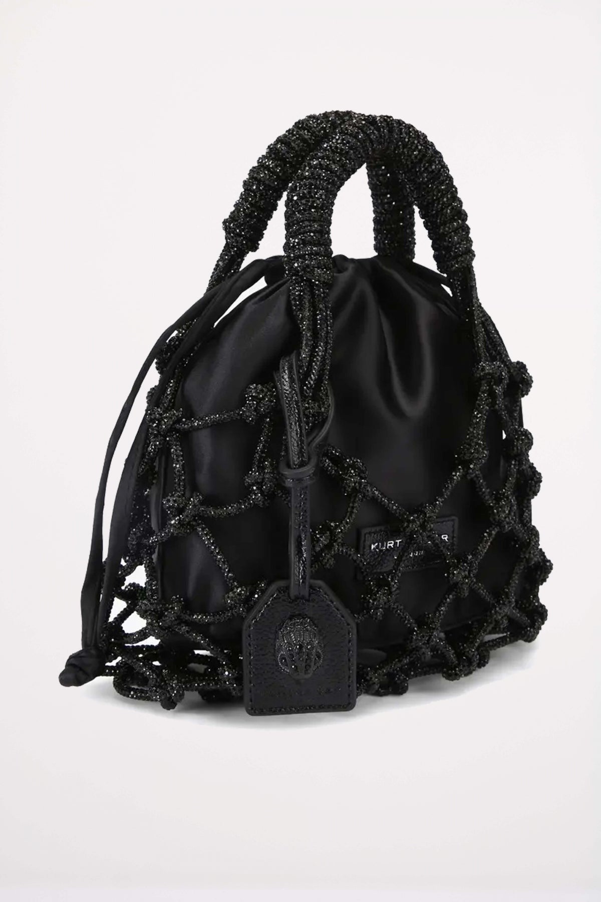 KURT GEIGER LONDON SM MACRAME CRYSTAK BAG en color NEGRO  (2)