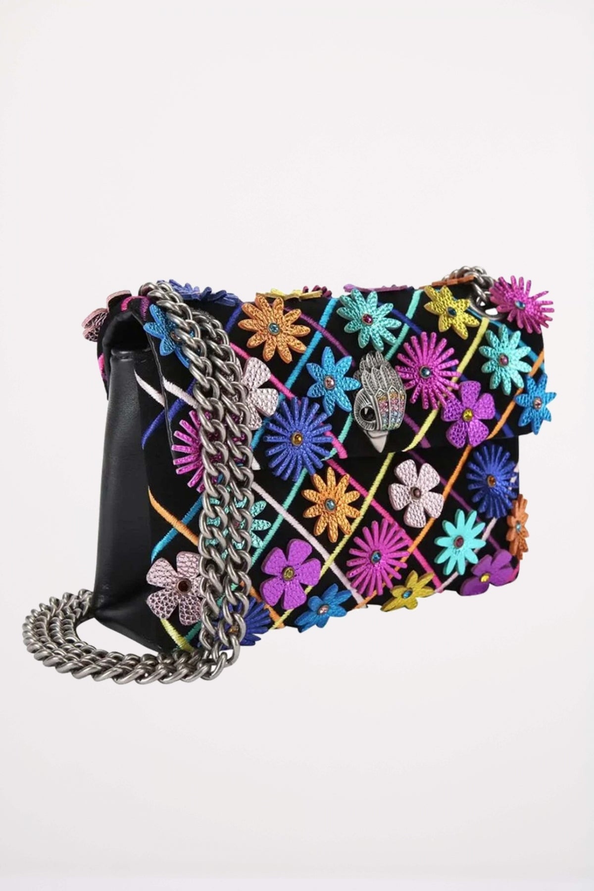 KURT GEIGER LONDON MINI KENSINGTON FLOWERS en color NEGRO  (2)