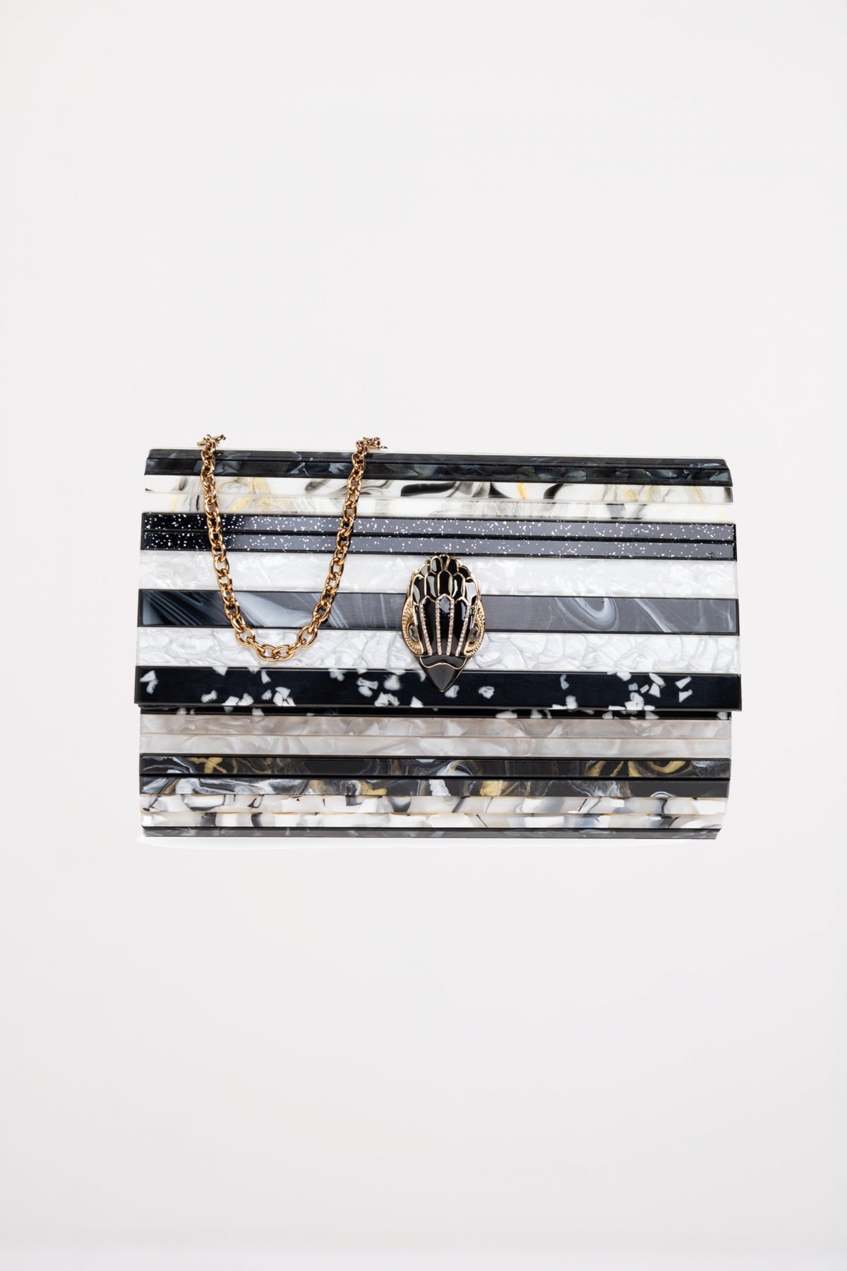 KURT GEIGER LONDON PARTY EAGLE CLUTCH E en color NEGRO  (1)
