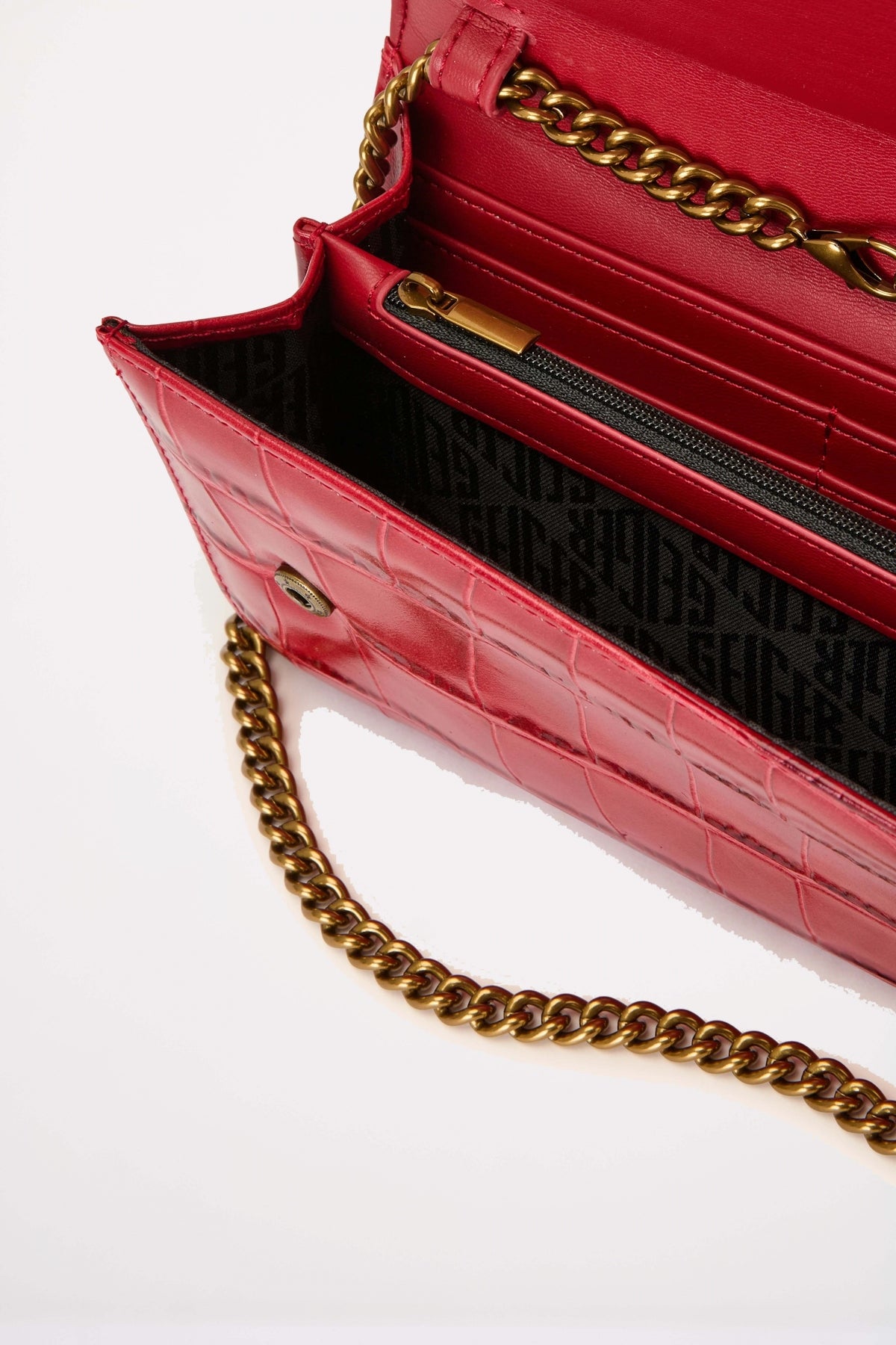KURT GEIGER LONDON KENSINGTON CHAIN WALLET en color ROJO  (3)