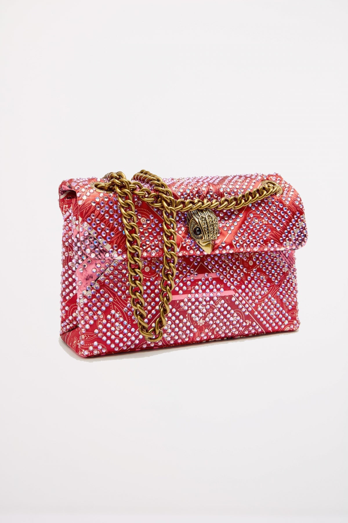 KURT GEIGER LONDON  FABRIC MINI KENSINGTON  en color ROJO  (2)