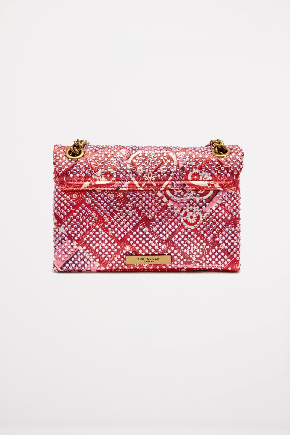 KURT GEIGER LONDON  FABRIC MINI KENSINGTON  en color ROJO  (3)