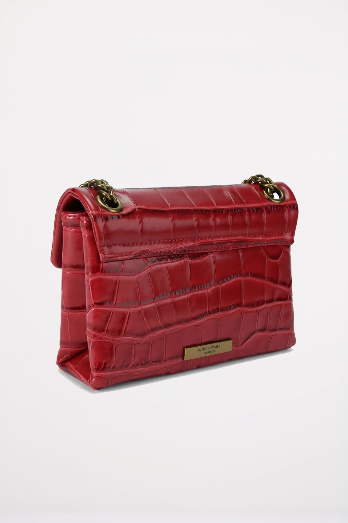 KURT GEIGER LONDON LEATHER MINI KENSINGTON en color ROJO  (3)