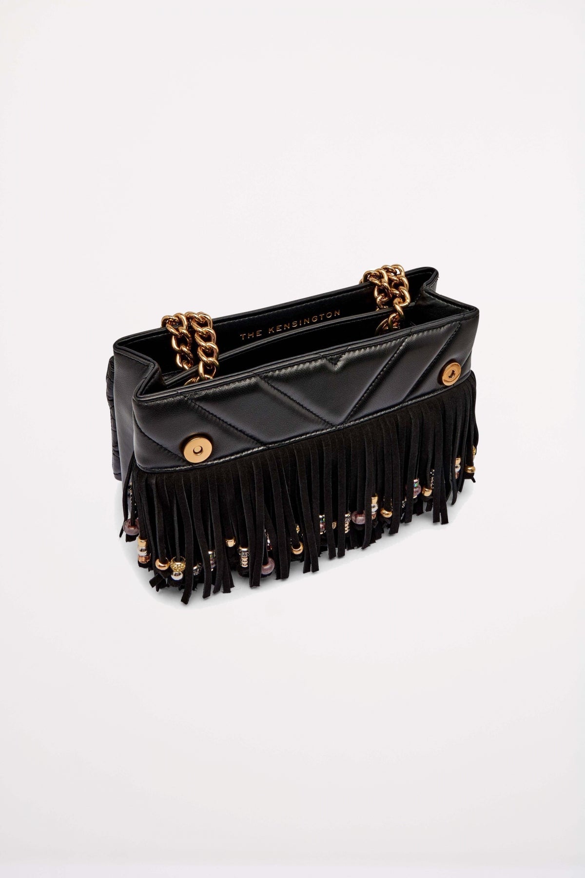 KURT GEIGER LONDON KENSINGTON FRINGE BAG en color NEGRO  (4)
