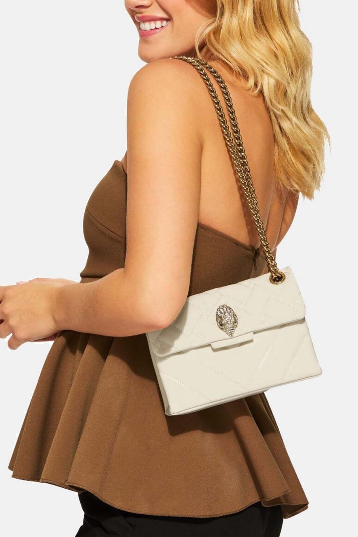 KURT GEIGER LONDON LEATHER MINI KENSINGTON en color NUDE  (1)