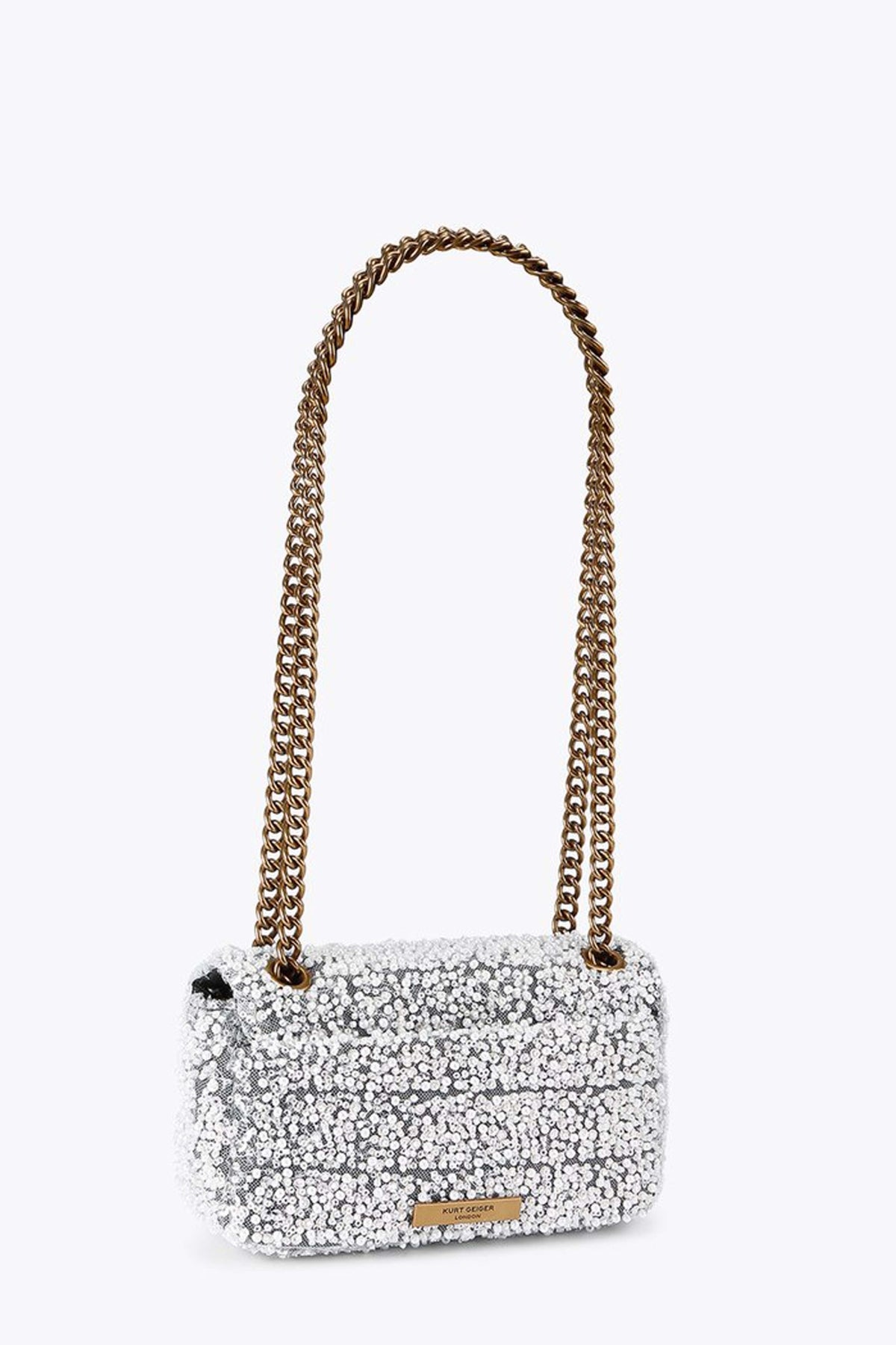 KURT GEIGER LONDON  MINI PIMLICO BAG  en color PLATA  (3)