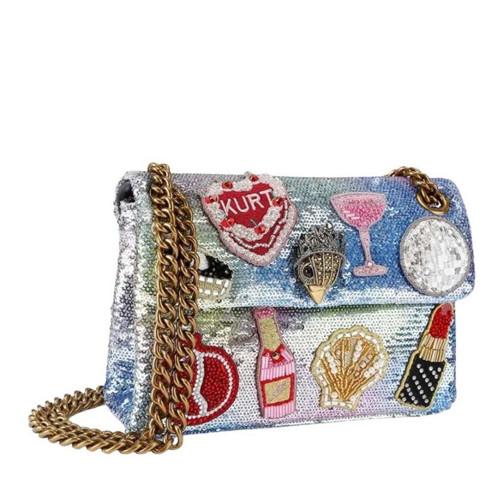 KURT GEIGER LONDON SEQUIN MINI KENSINGTON en color VERDE  (6)